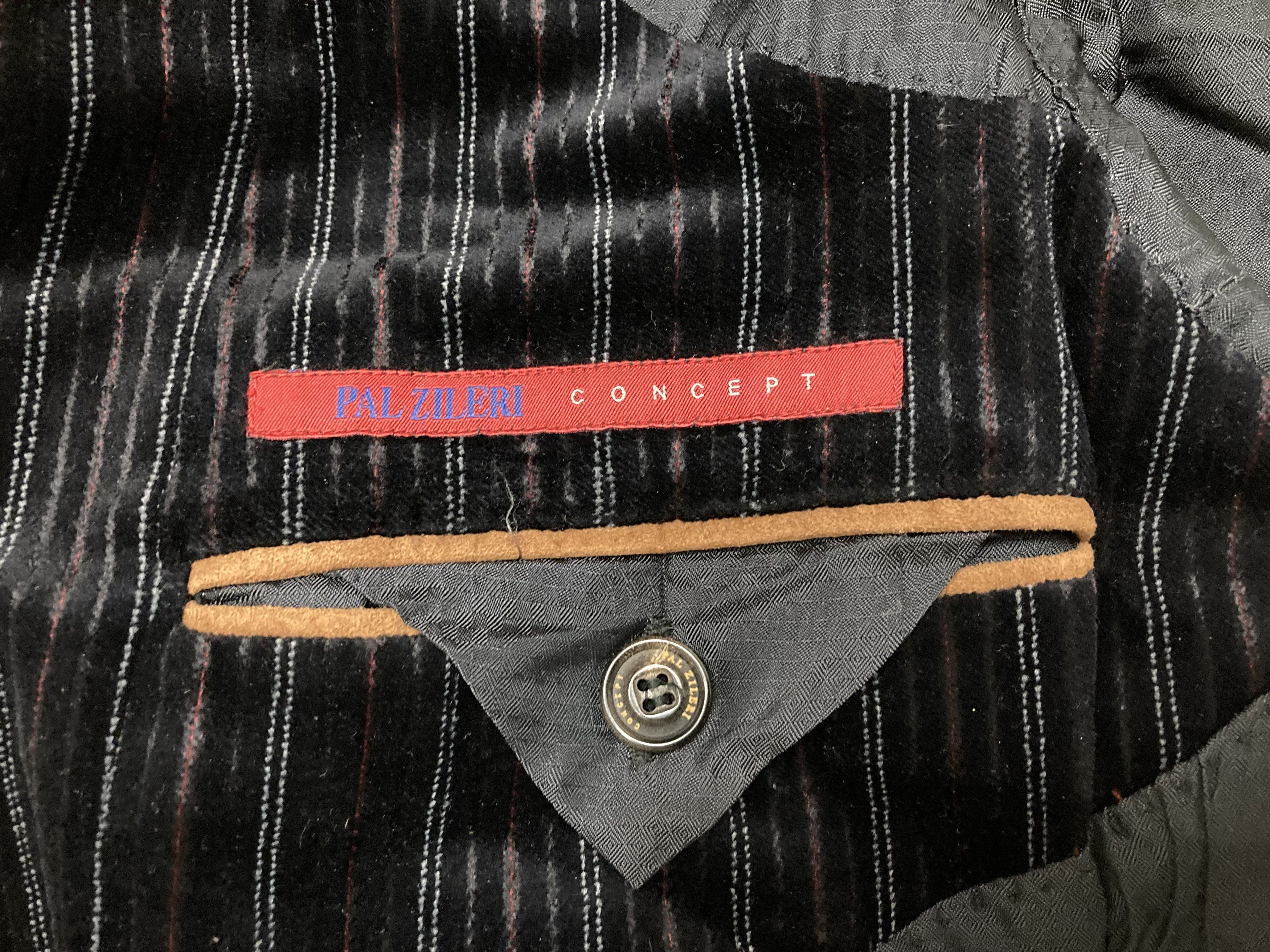 Pal Zileri VINTAGE PAL ZILERI CONCEPT STRIPED VELOURS BLAZER Size US M / EU 48-50 / 2 - 4 Thumbnail