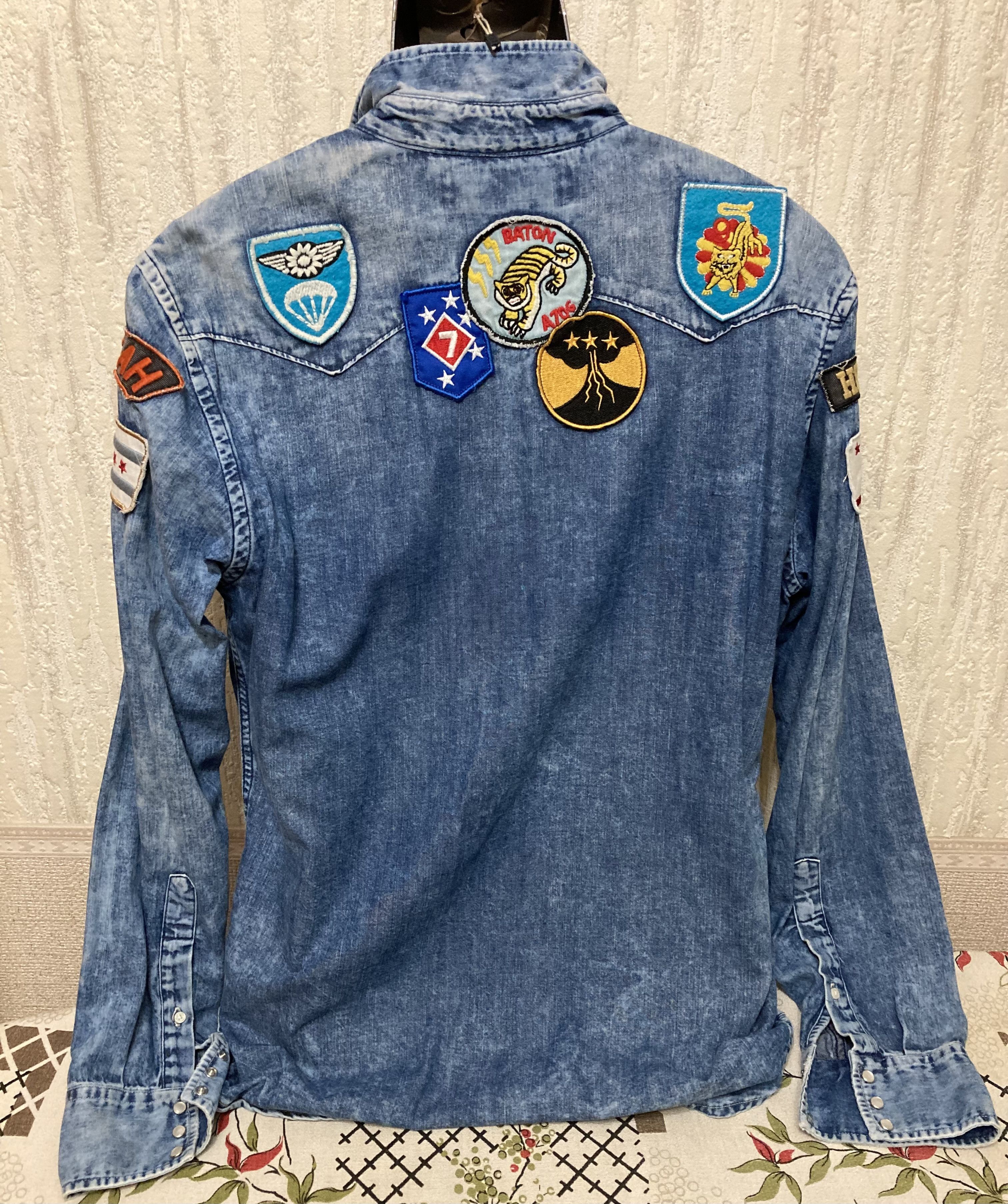 Replay × Vintage Replay Denim Military With Patches Shirt Size US L / EU 52-54 / 3 - 2 Thumbnail