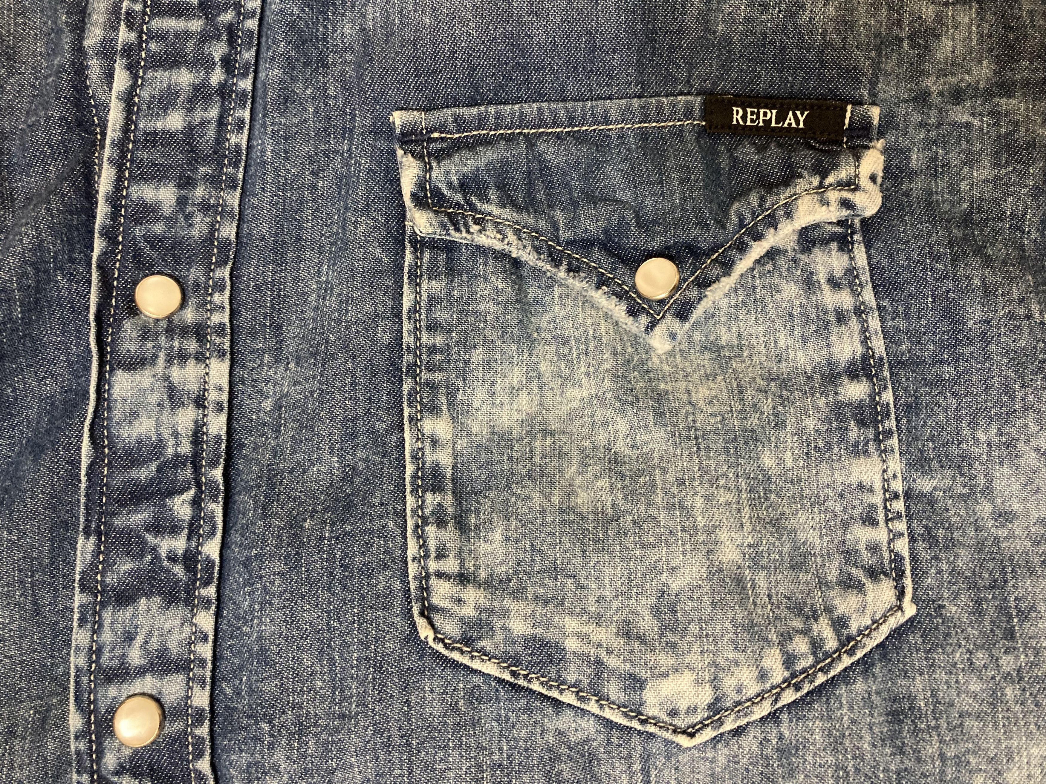 Replay × Vintage Replay Denim Military With Patches Shirt Size US L / EU 52-54 / 3 - 8 Thumbnail