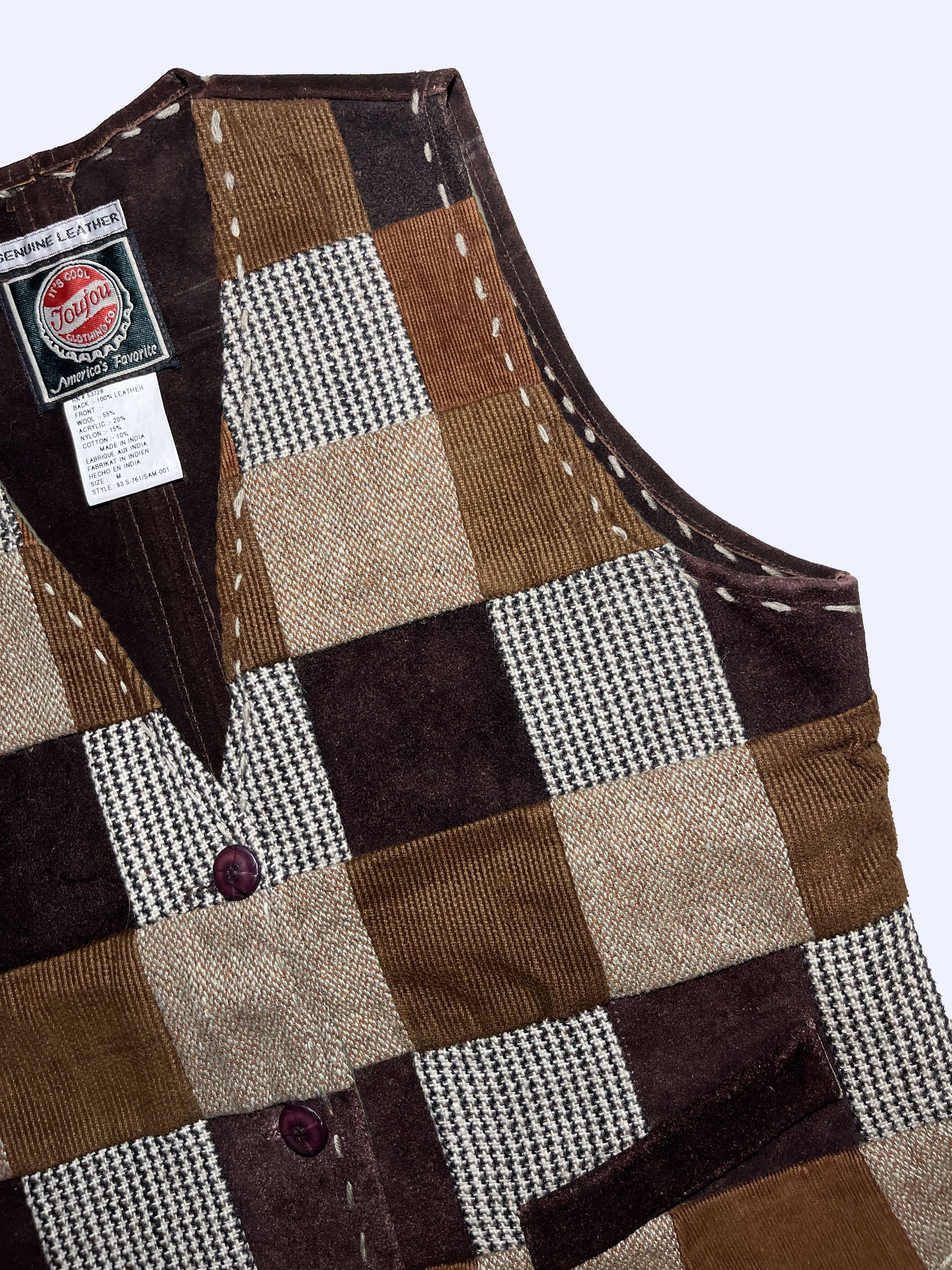 Vintage Patchwork Heritage Leather Navajo American Style Vest Size US S / EU 44-46 / 1 - 5 Thumbnail