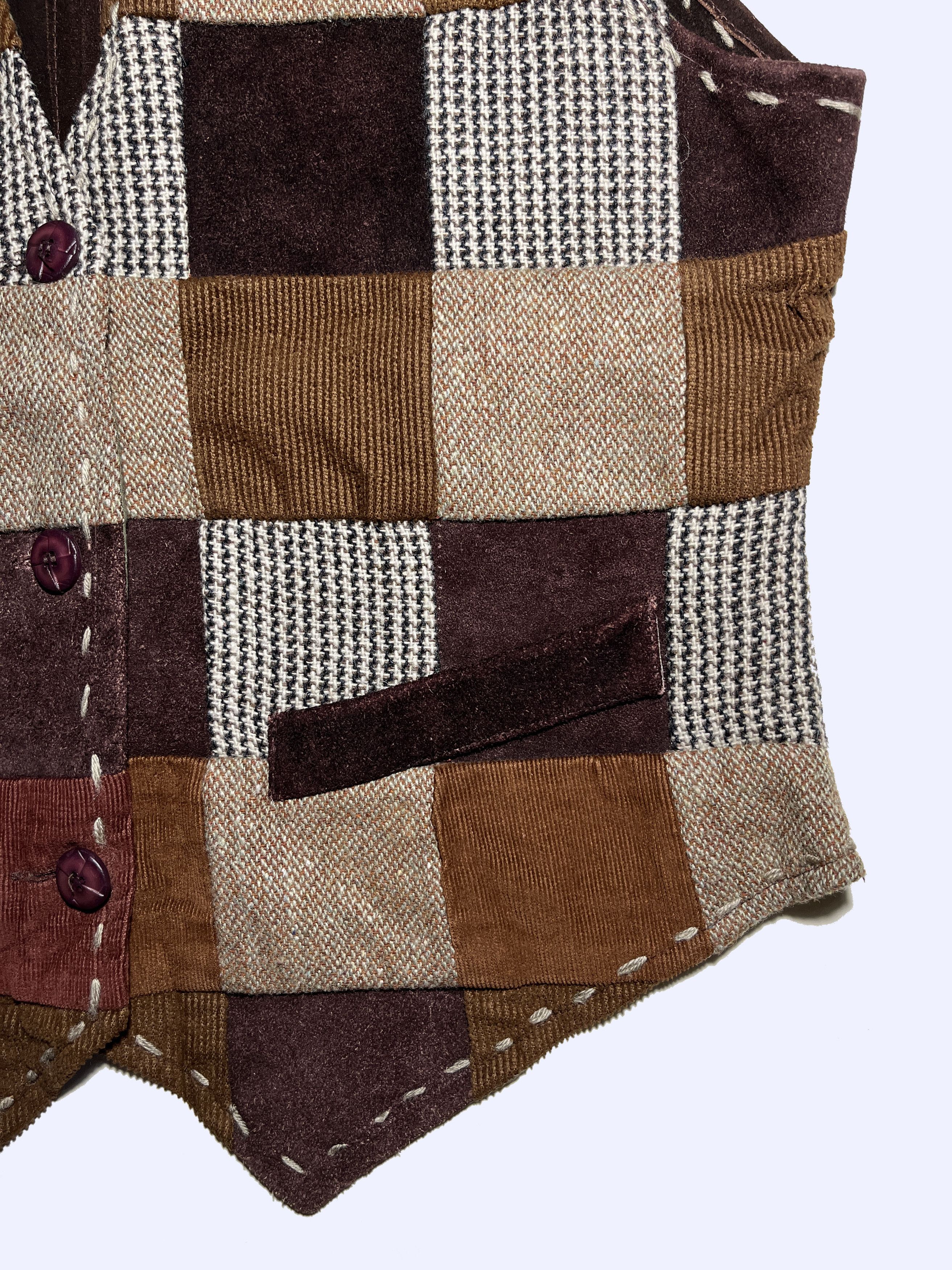 Vintage Patchwork Heritage Leather Navajo American Style Vest Size US S / EU 44-46 / 1 - 6 Thumbnail