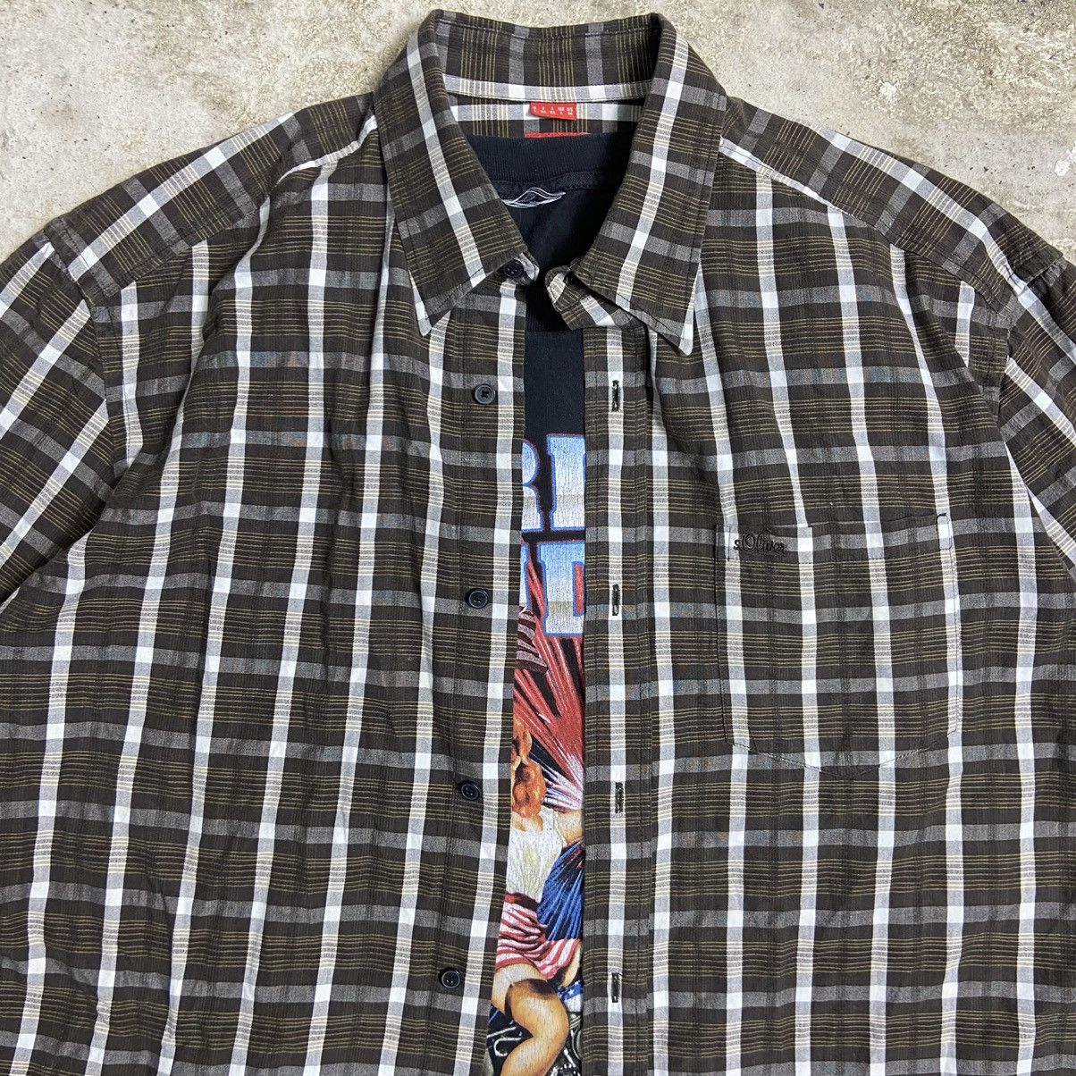 Vintage 1990s RETRO PUNK CHECKERED FLANNEL OVERSHIRT - LOT № 1045 Size US XL / EU 56 / 4 - 3 Thumbnail