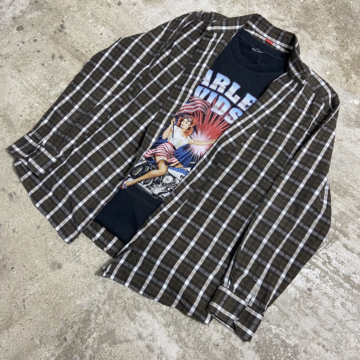 Vintage 1990s RETRO PUNK CHECKERED FLANNEL OVERSHIRT - LOT № 1045 Size US XL / EU 56 / 4 - 2 Thumbnail
