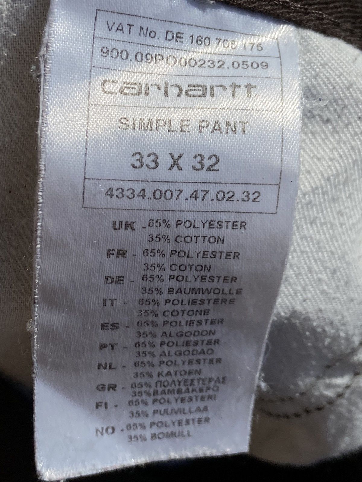 Carhartt CARHARTT RARE BROWN COLOR SIMPLE PANTS - № 3060 Size US 33 - 6 Thumbnail