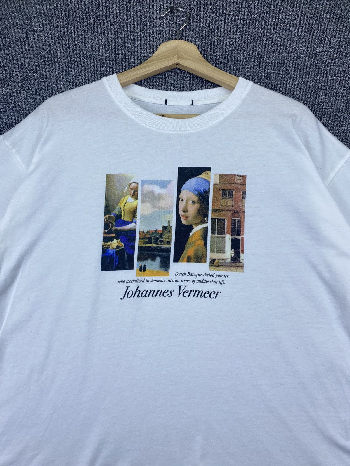 Vintage Vintage JOHANNES VERMEER Artist Painting Artwork Tee TShirts Size M / US 6-8 / IT 42-44 - 4 Thumbnail