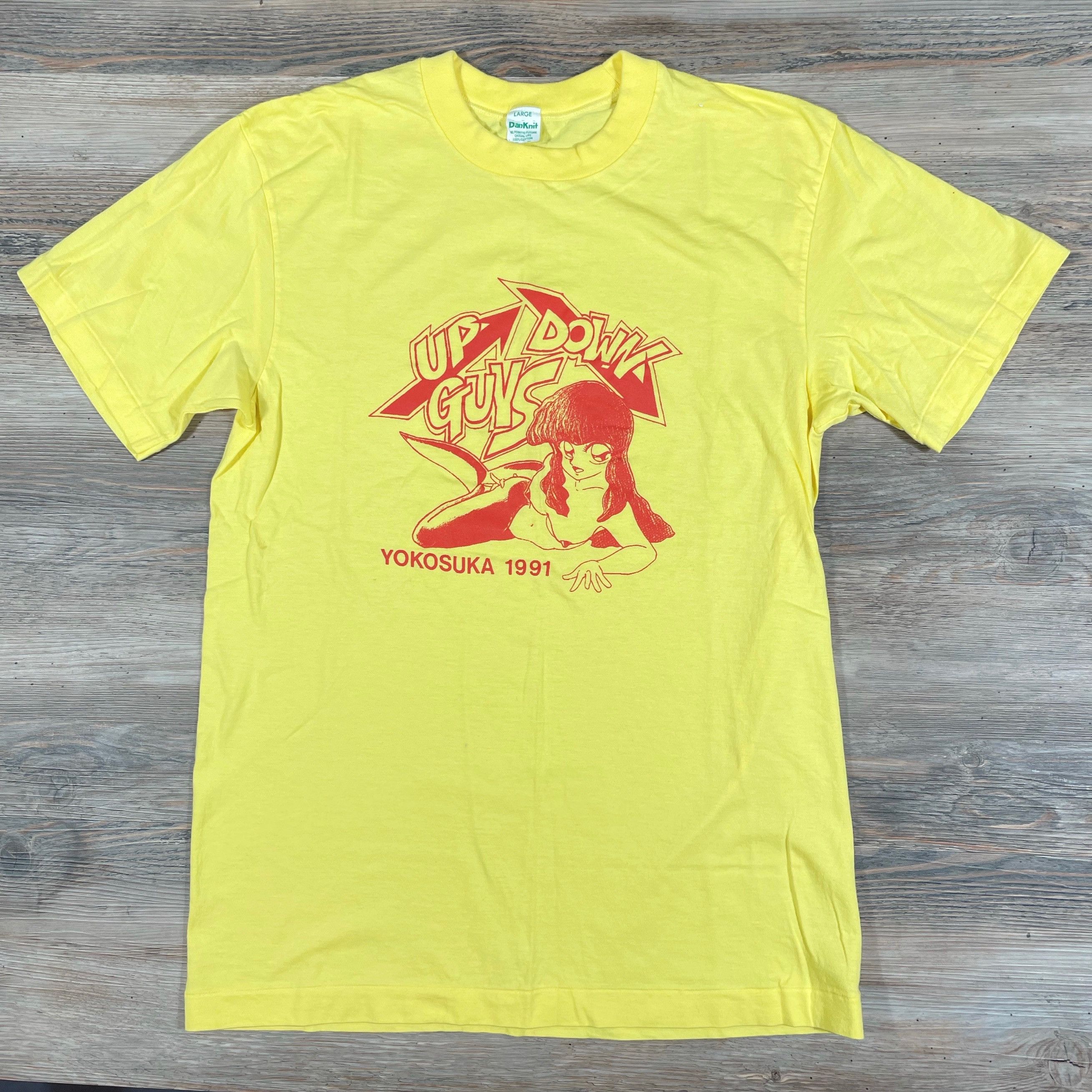Japanese Brand × Vintage Rare 1991 Vintage UP DOWN GUYS Yokosuna Anime Hentai Tee Size US S / EU 44-46 / 1 - 1 Thumbnail