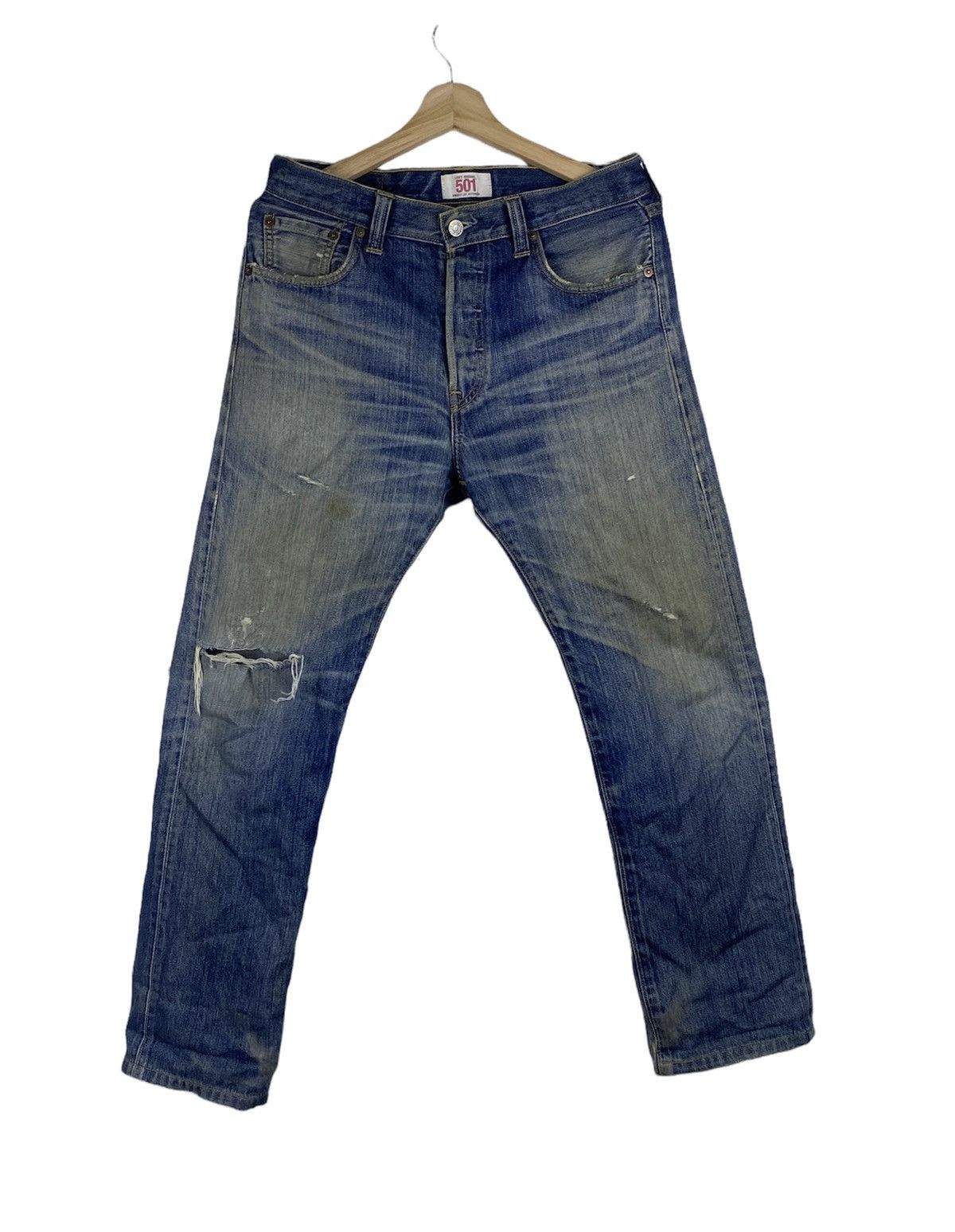 Levi's OFFER 🔥 Vintage Levi's 501 Trashed Jeans Denim Pants Size US 30 / EU 46 - 1 Thumbnail