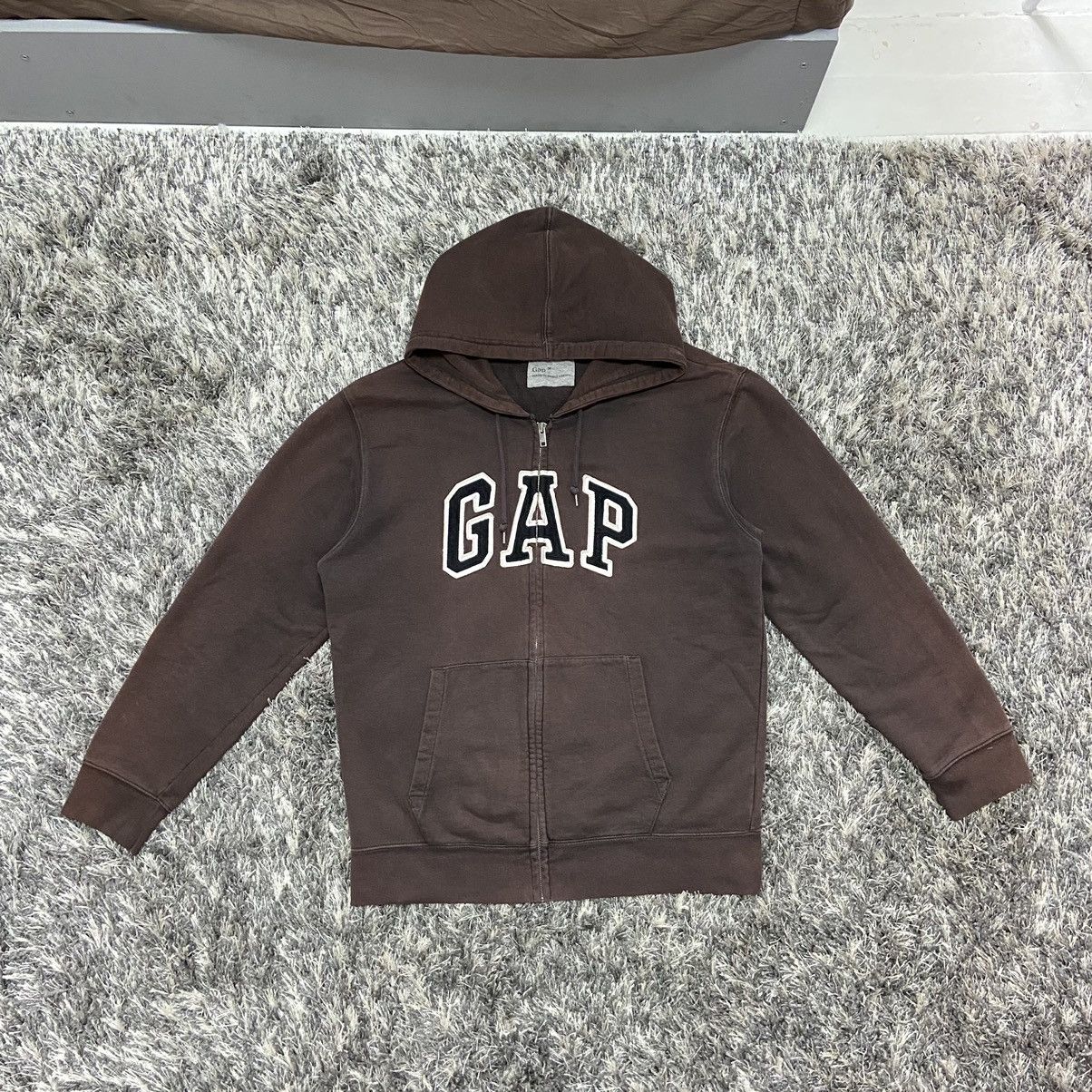 Gap 2000s GAP SUN FADED DISTRESSED RARE BROWN ZIP HOODIE № 1001 Size US L / EU 52-54 / 3 - 3 Thumbnail