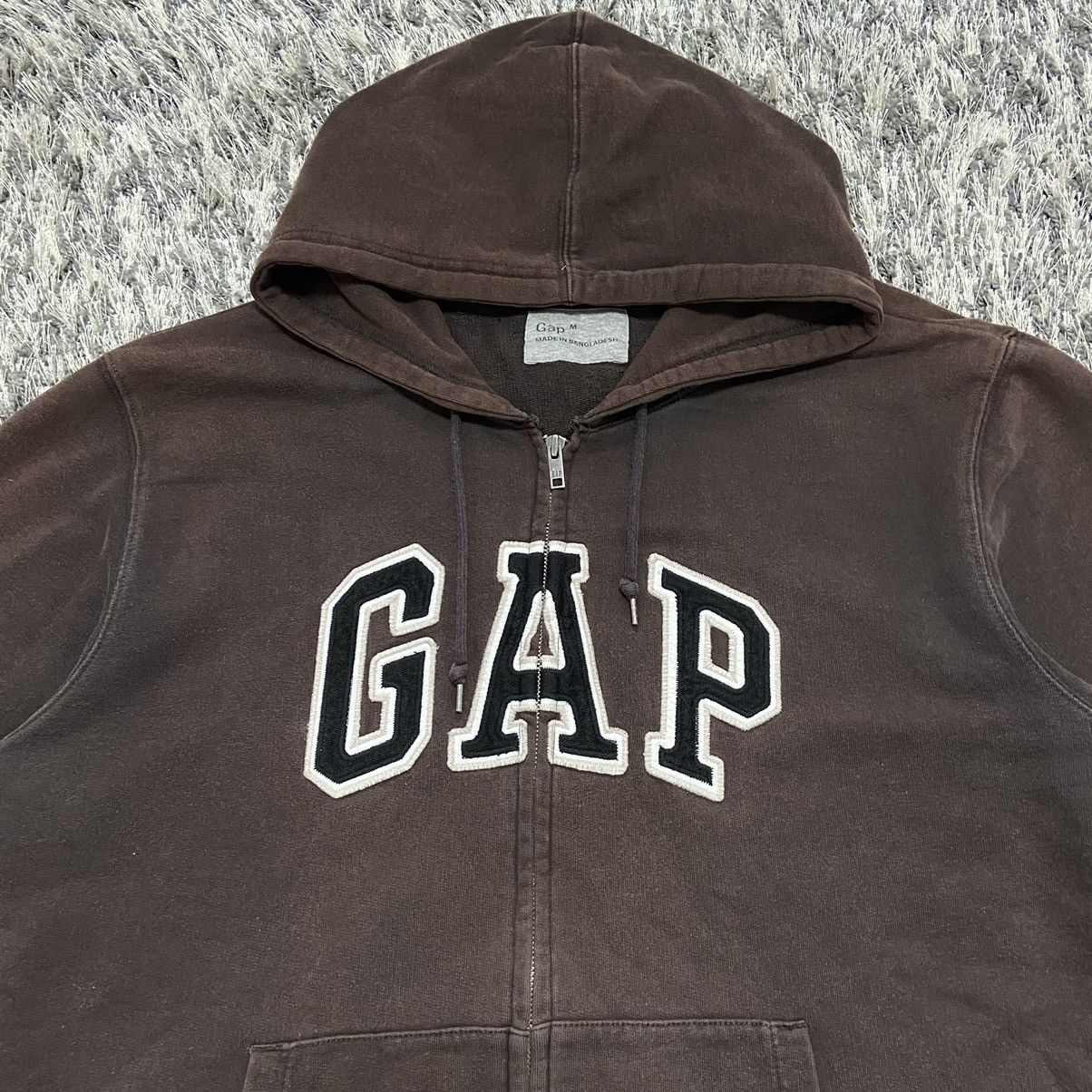 Gap 2000s GAP SUN FADED DISTRESSED RARE BROWN ZIP HOODIE № 1001 Size US L / EU 52-54 / 3 - 6 Thumbnail