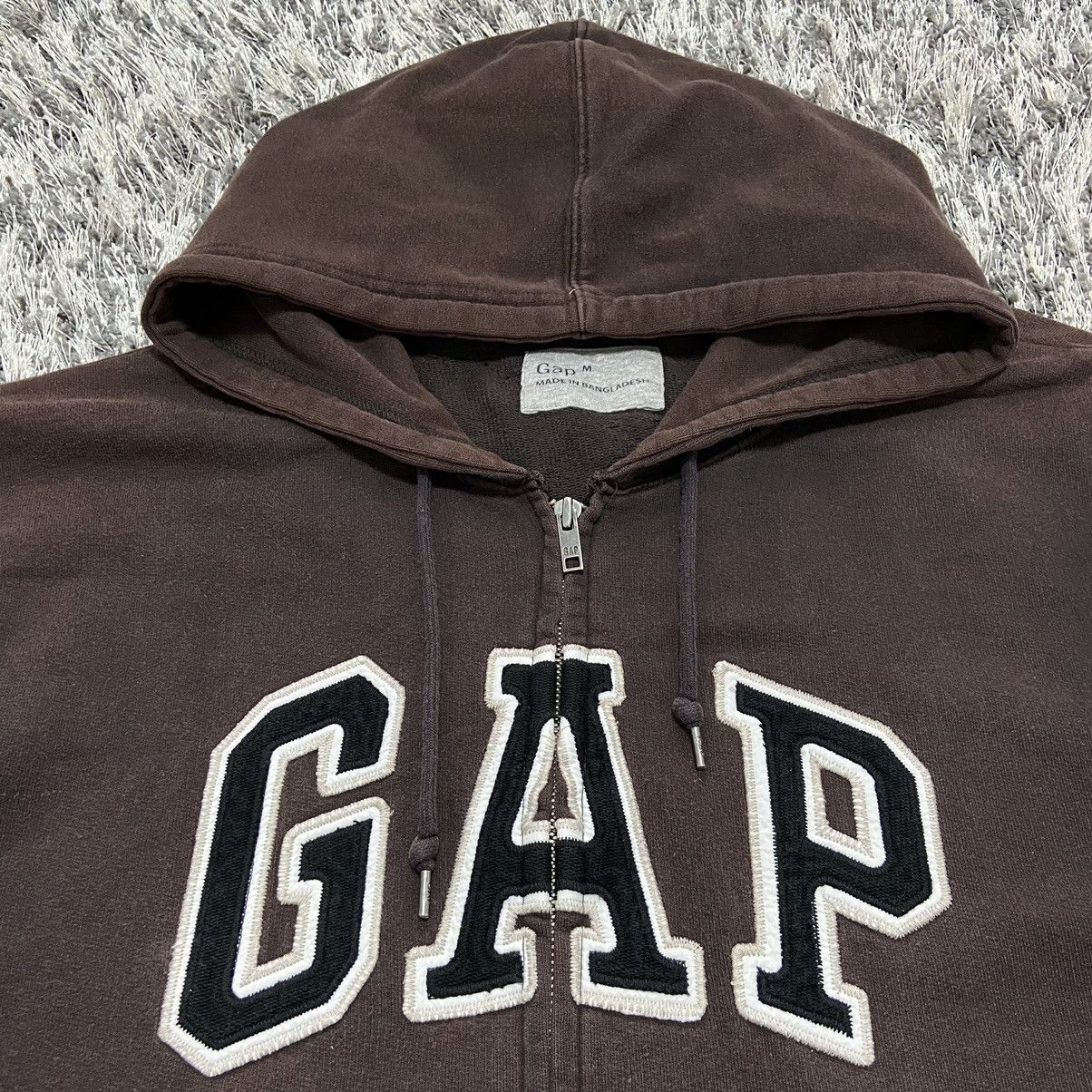 Gap 2000s GAP SUN FADED DISTRESSED RARE BROWN ZIP HOODIE № 1001 Size US L / EU 52-54 / 3 - 7 Thumbnail