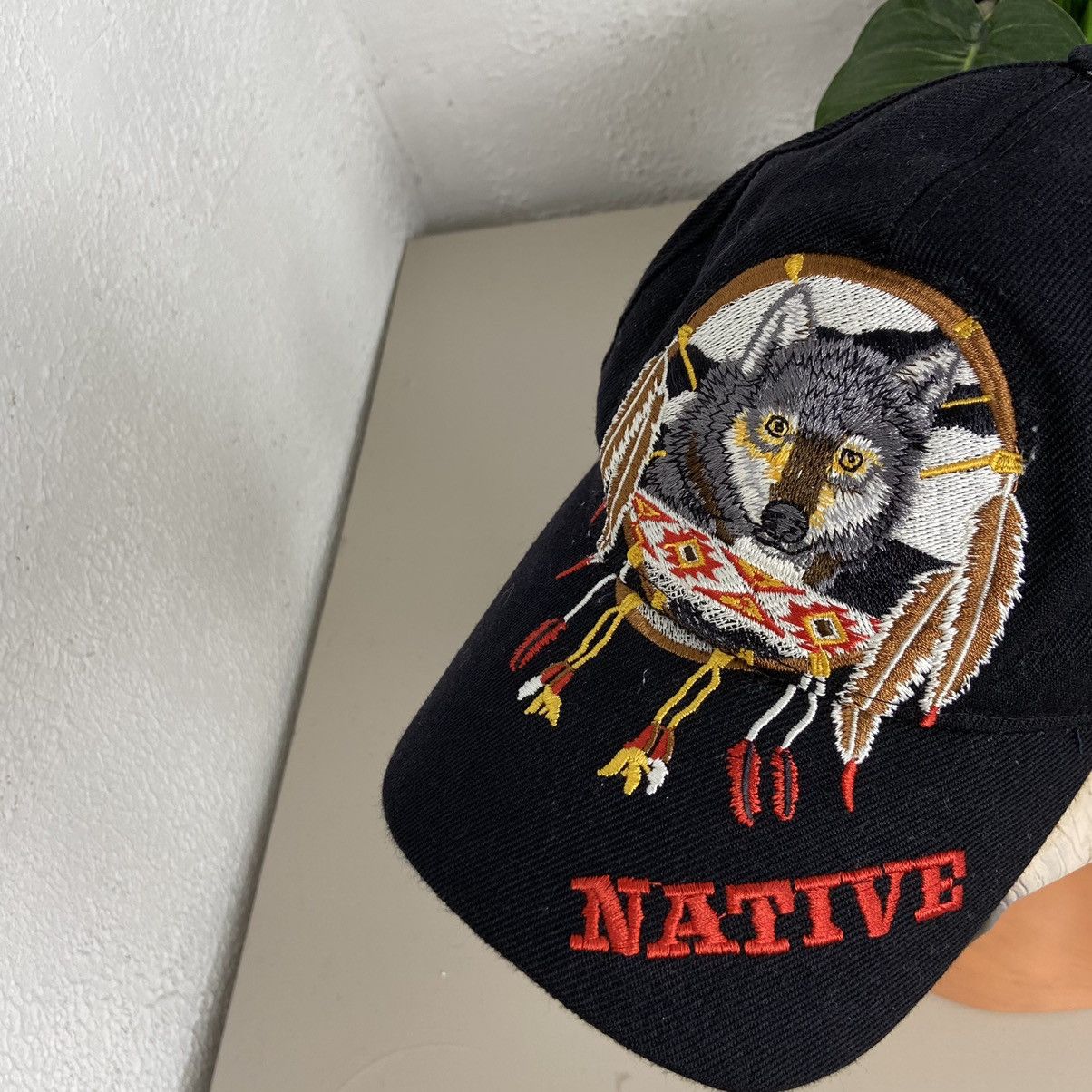 Native NATIVE PEACE 1990s RARE WOLF CAP - № 4085 Size ONE SIZE - 2 Thumbnail