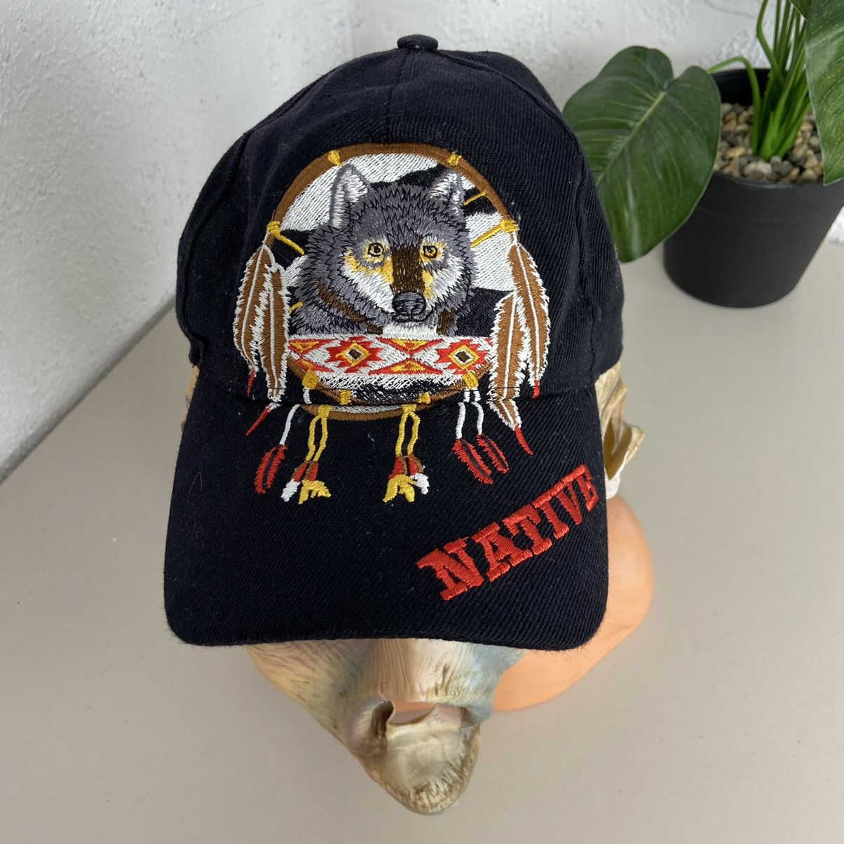 Native NATIVE PEACE 1990s RARE WOLF CAP - № 4085 Size ONE SIZE - 1 Thumbnail