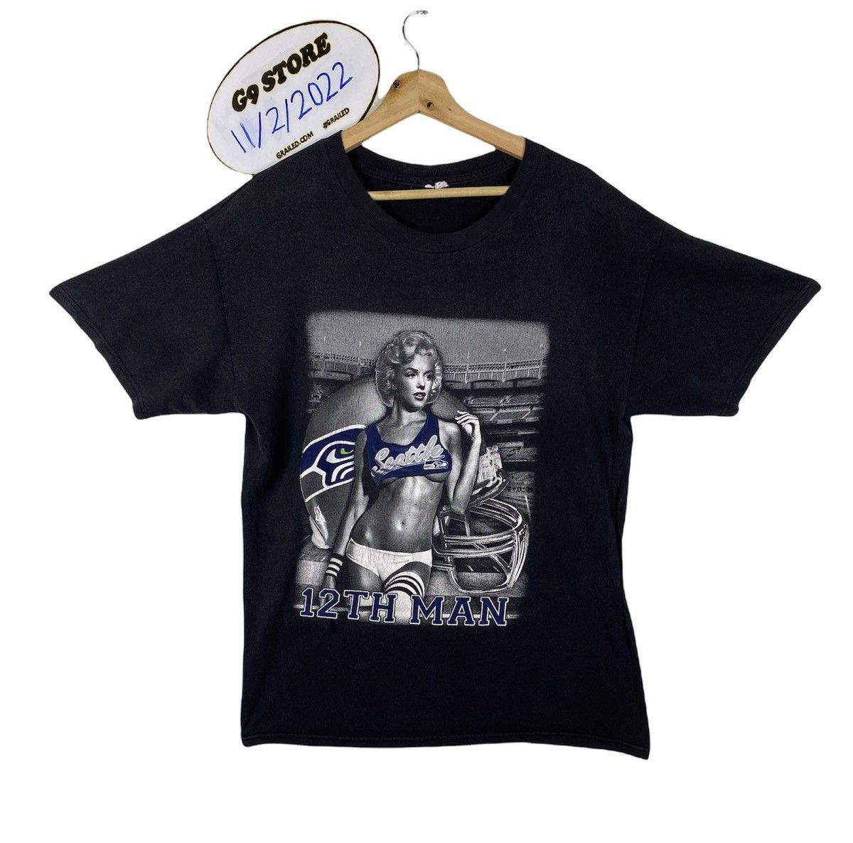 image of Band Tees x Monroe Offer Vintage Seattle X Marilyn Monroe Tshirt Tee, Men's (Size Medium)