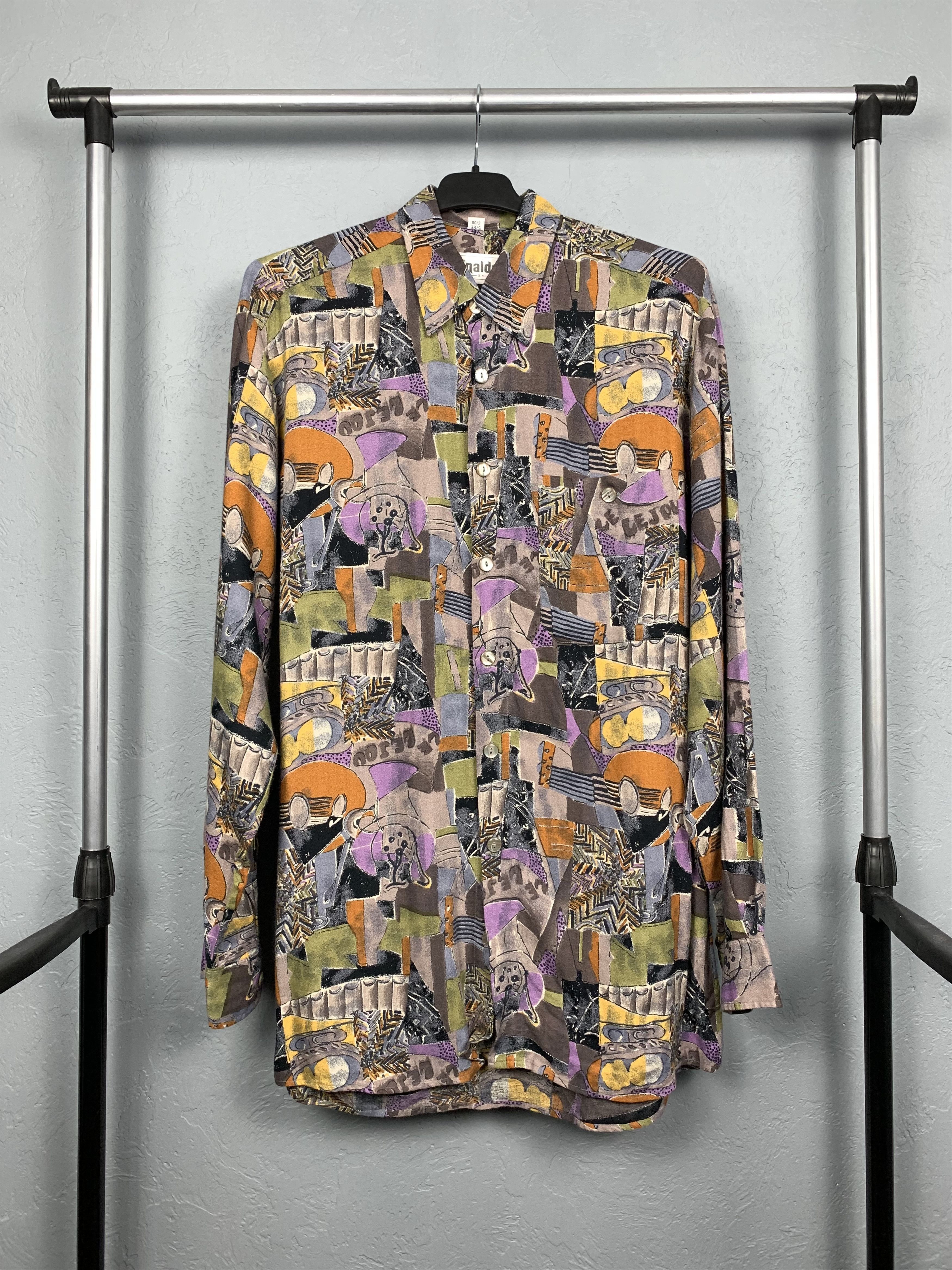 Vintage Rinaldo Designers Abstract Art Mens Shirt Size US S / EU 44-46 / 1 - 1 Thumbnail