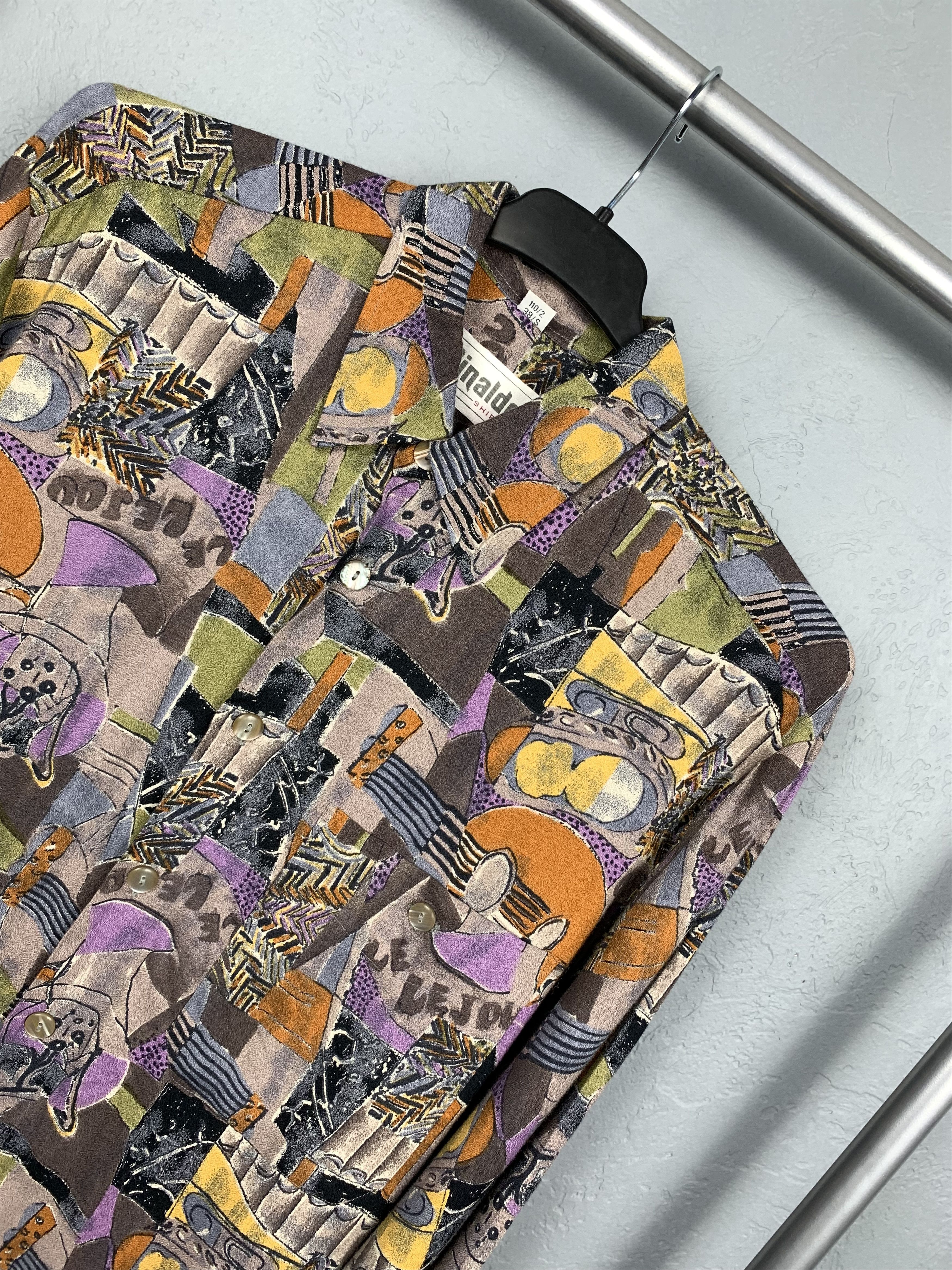 Vintage Rinaldo Designers Abstract Art Mens Shirt Size US S / EU 44-46 / 1 - 2 Thumbnail