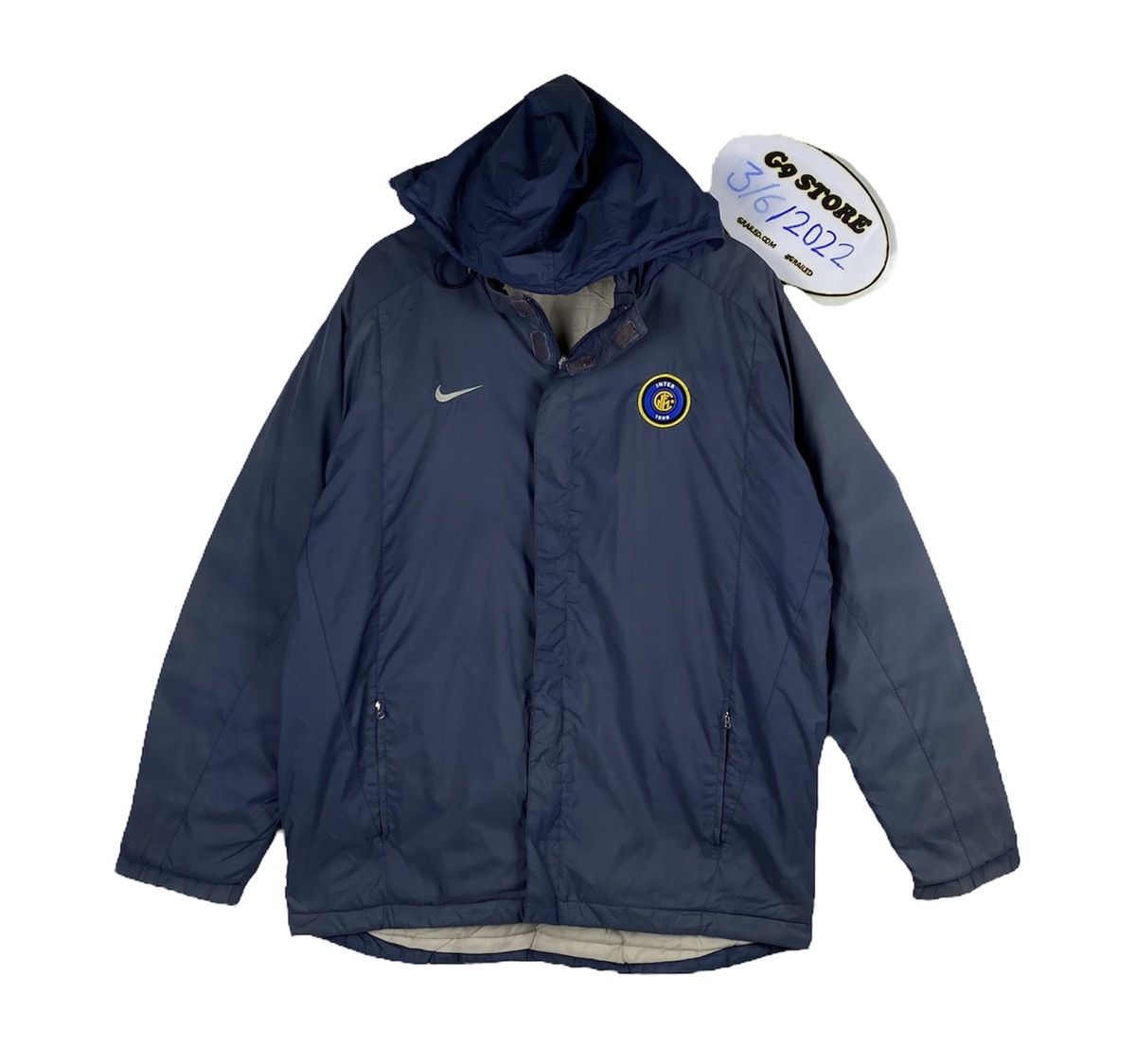 Vintage Nike Inter Milan Football Zip Up Hoodie Long Jacket