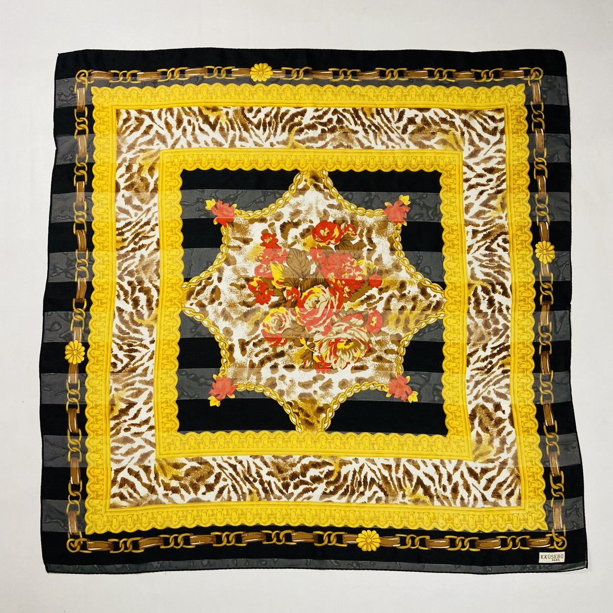 Japanese Brand 1970s KKUSEBO SILK SCARF VERY RARE MADE IN PARIS - № 4177 Size ONE SIZE - 1 Thumbnail
