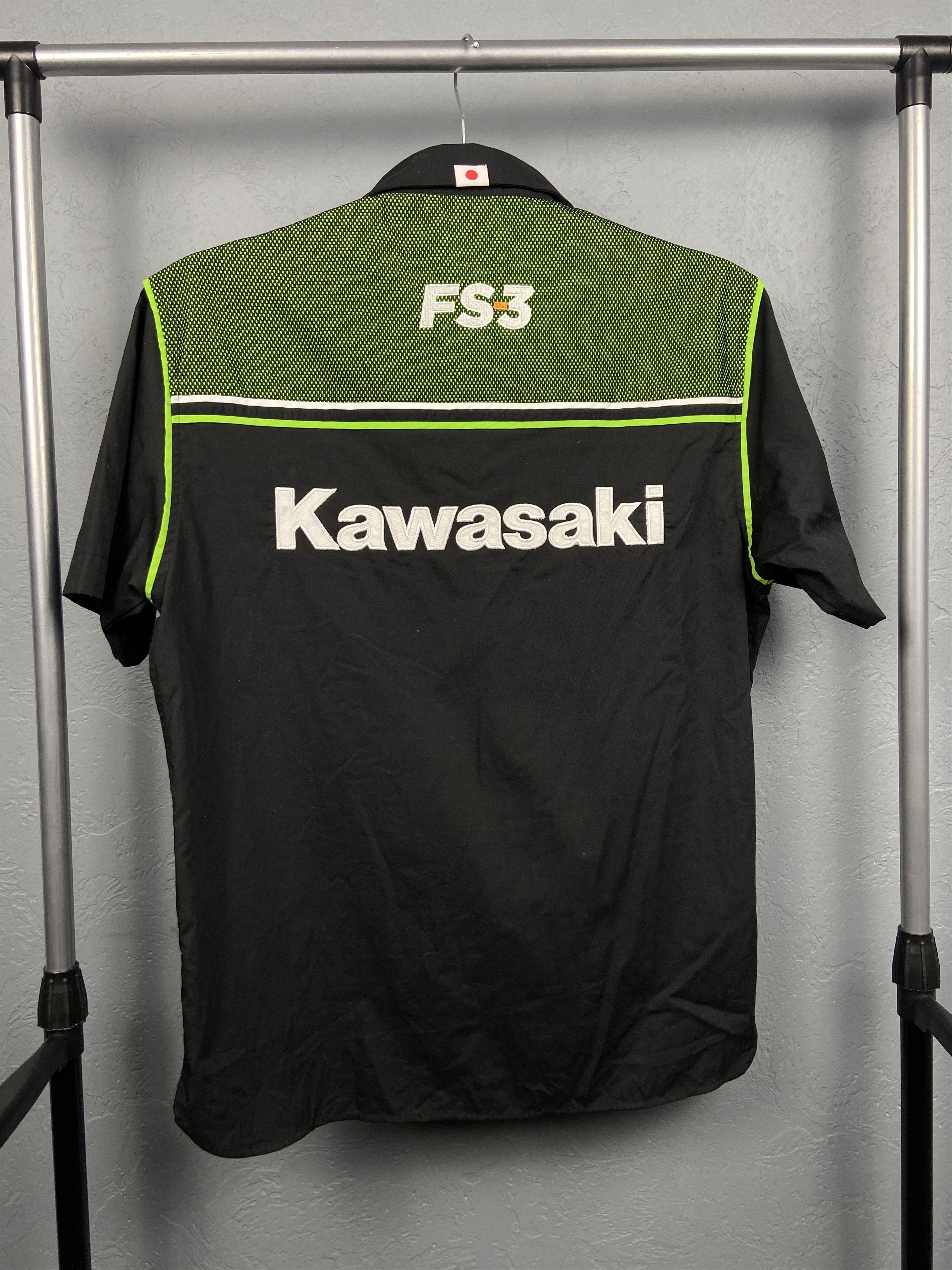 Japanese Brand Kawasaki Racing Team Vintage Mens Short Sleeve Shirt Size US L / EU 52-54 / 3 - 1 Thumbnail