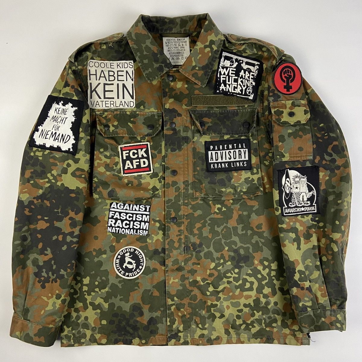 Other PEACE PUNK PATCHWORK HANDMADE JEANS JACKET 1990s Size US M / EU 48-50 / 2 - 1 Thumbnail