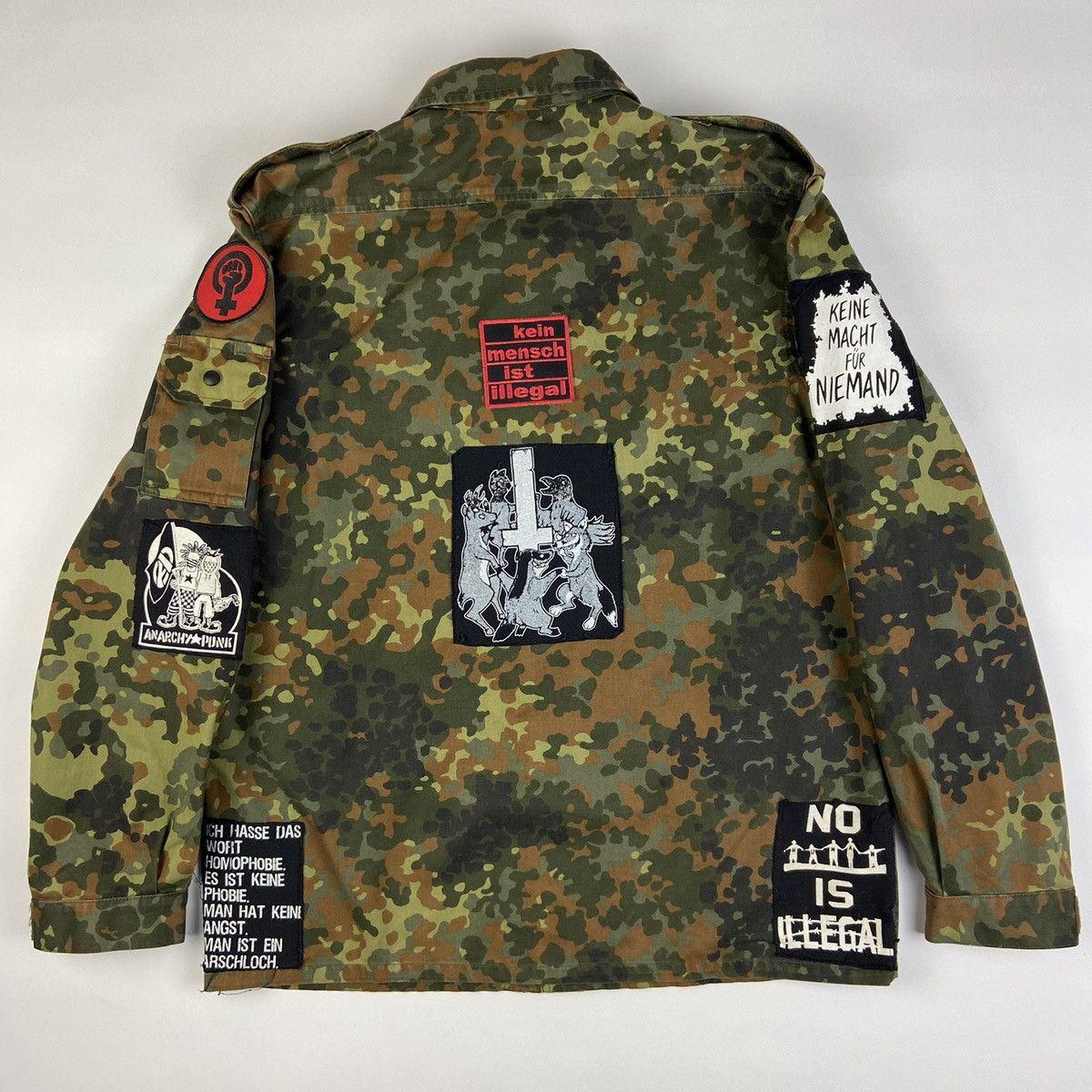 Other PEACE PUNK PATCHWORK HANDMADE JEANS JACKET 1990s Size US M / EU 48-50 / 2 - 2 Thumbnail