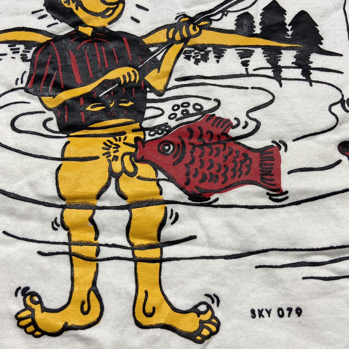 Vintage HAPPY FISHER MAN =) RARE VINTAGE HUMOR TEE - № 578 Size US L / EU 52-54 / 3 - 4 Thumbnail