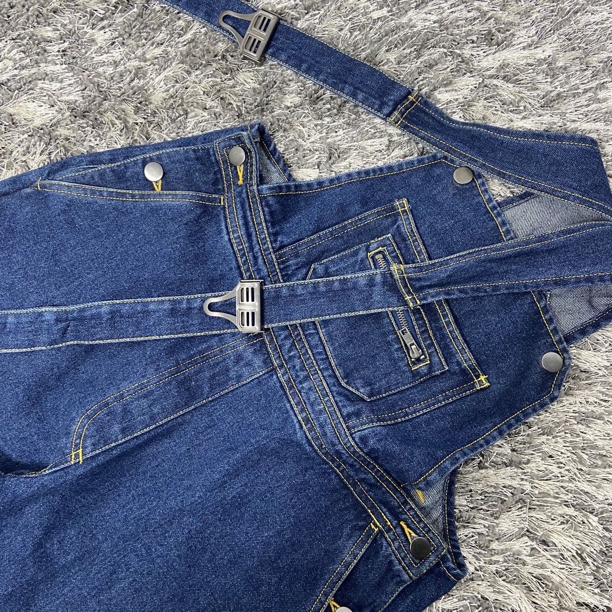 Vintage 1990s CARHARTT STYLE WORKWEAR DENIM HEAVY OVERALLS - № 3078 Size US 32 / EU 48 - 7 Thumbnail
