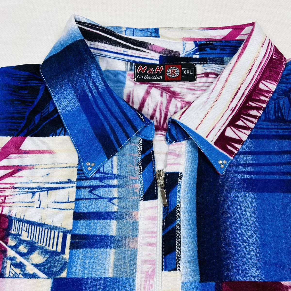 Vintage LSD CITY TRIP - BEAUTIFUL VISUAL ZIP POLO TEE - № 241 Size US L / EU 52-54 / 3 - 7 Thumbnail