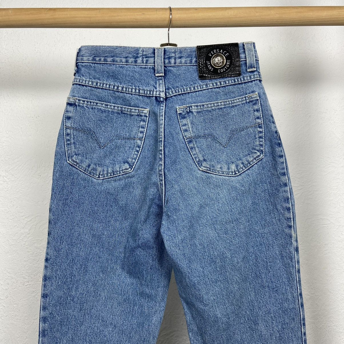 Versace VERSACE BABY BLUE 1990s BEAUTIFUL WASHED FADE PANTS - № 3114 Size US 29 - 2 Thumbnail