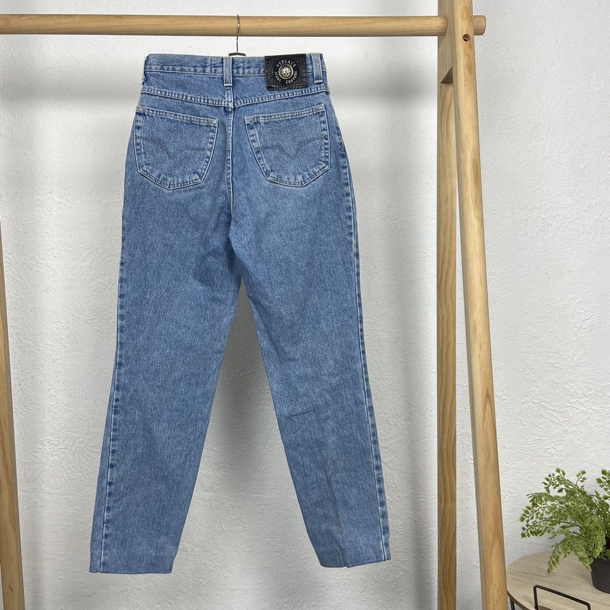 Versace VERSACE BABY BLUE 1990s BEAUTIFUL WASHED FADE PANTS - № 3114 Size US 29 - 1 Thumbnail