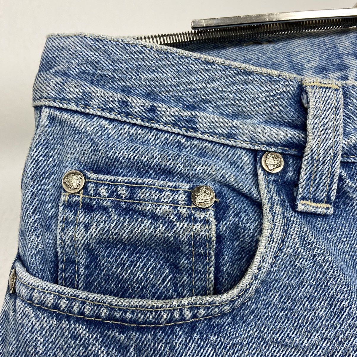 Versace VERSACE BABY BLUE 1990s BEAUTIFUL WASHED FADE PANTS - № 3114 Size US 29 - 10 Thumbnail