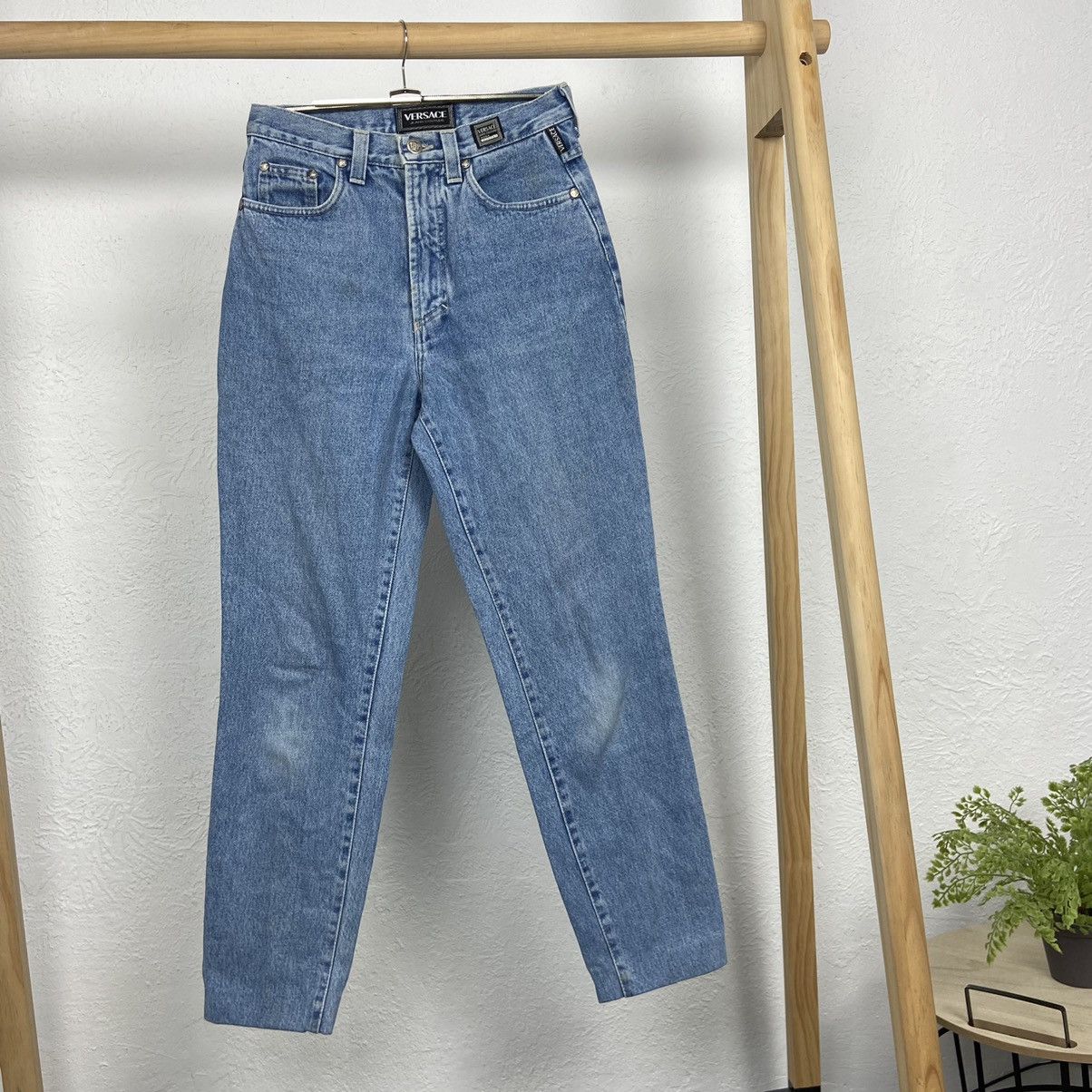Versace VERSACE BABY BLUE 1990s BEAUTIFUL WASHED FADE PANTS - № 3114 Size US 29 - 5 Thumbnail