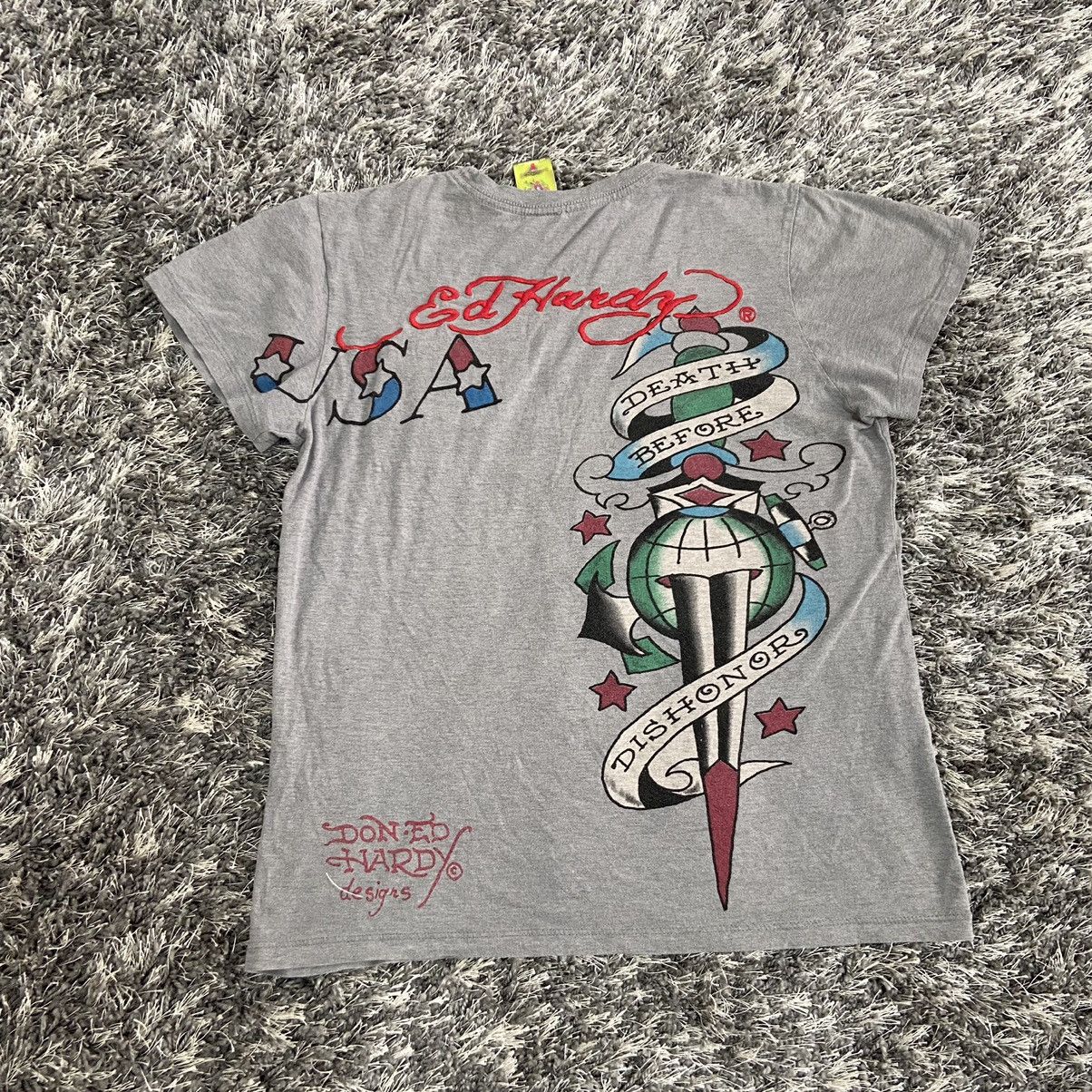 Ed Hardy ED HARDY ALL OVER PRINTED & EMBROIDERED LOGO CUTE TEE 629 Size US M / EU 48-50 / 2 - 2 Thumbnail