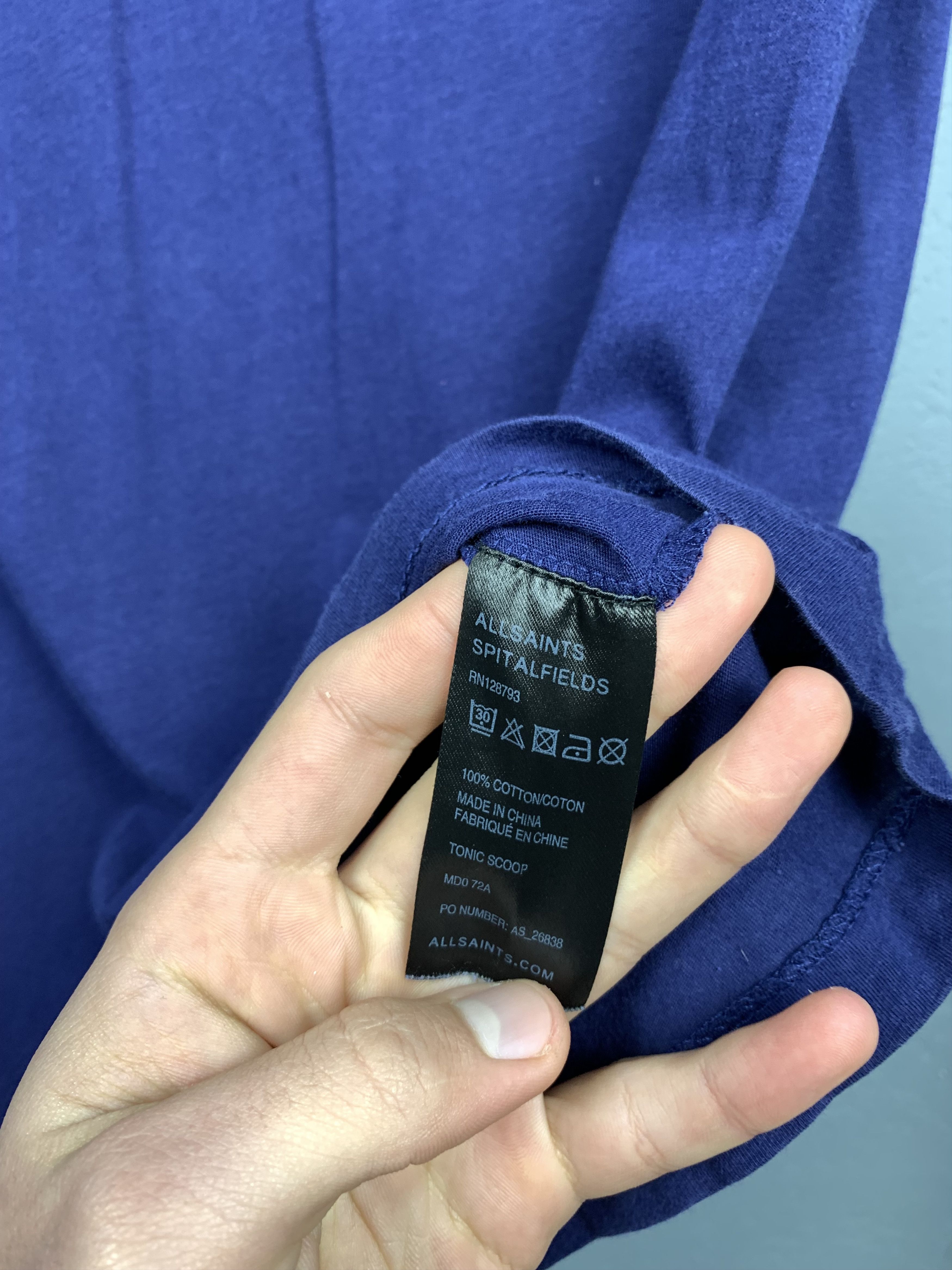 Allsaints AllSaints Mens T-Shirt Size US S / EU 44-46 / 1 - 5 Thumbnail