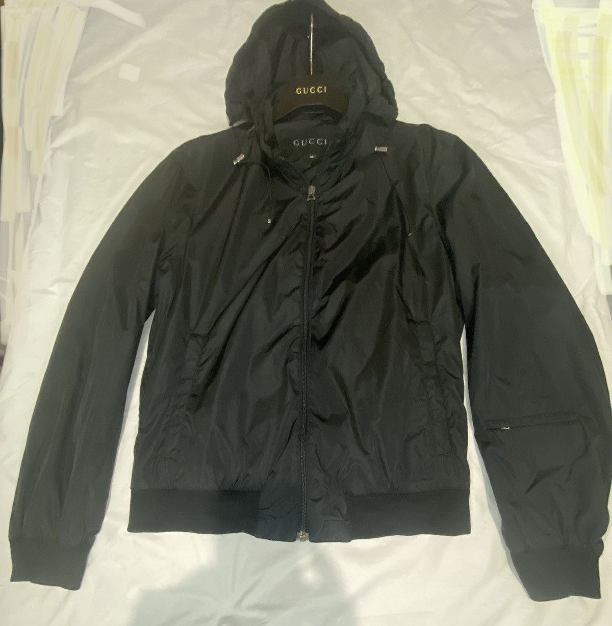 Gucci *FINAL* GUCCI BLACK NYLON LIGHT HOODED WINDBREAKER JACKET 46 Size US S / EU 44-46 / 1 - 2 Thumbnail
