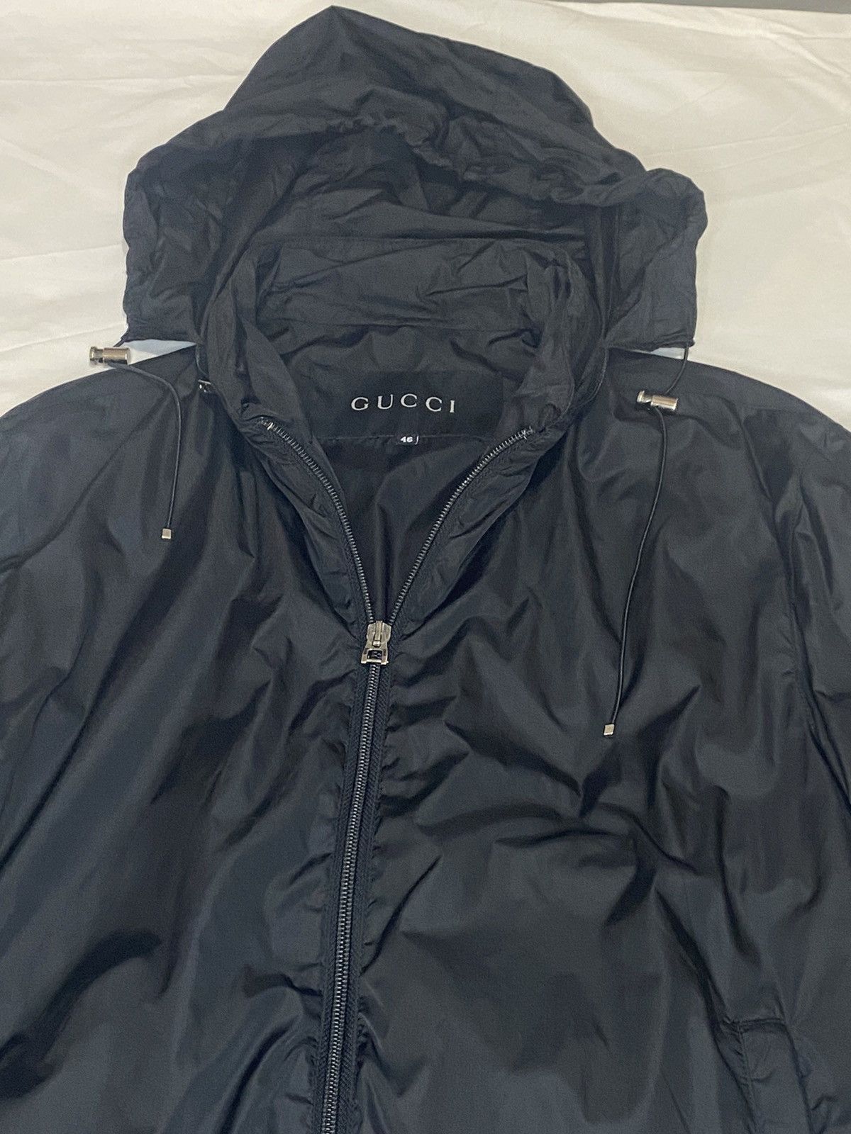 Gucci *FINAL* GUCCI BLACK NYLON LIGHT HOODED WINDBREAKER JACKET 46 Size US S / EU 44-46 / 1 - 21 Thumbnail