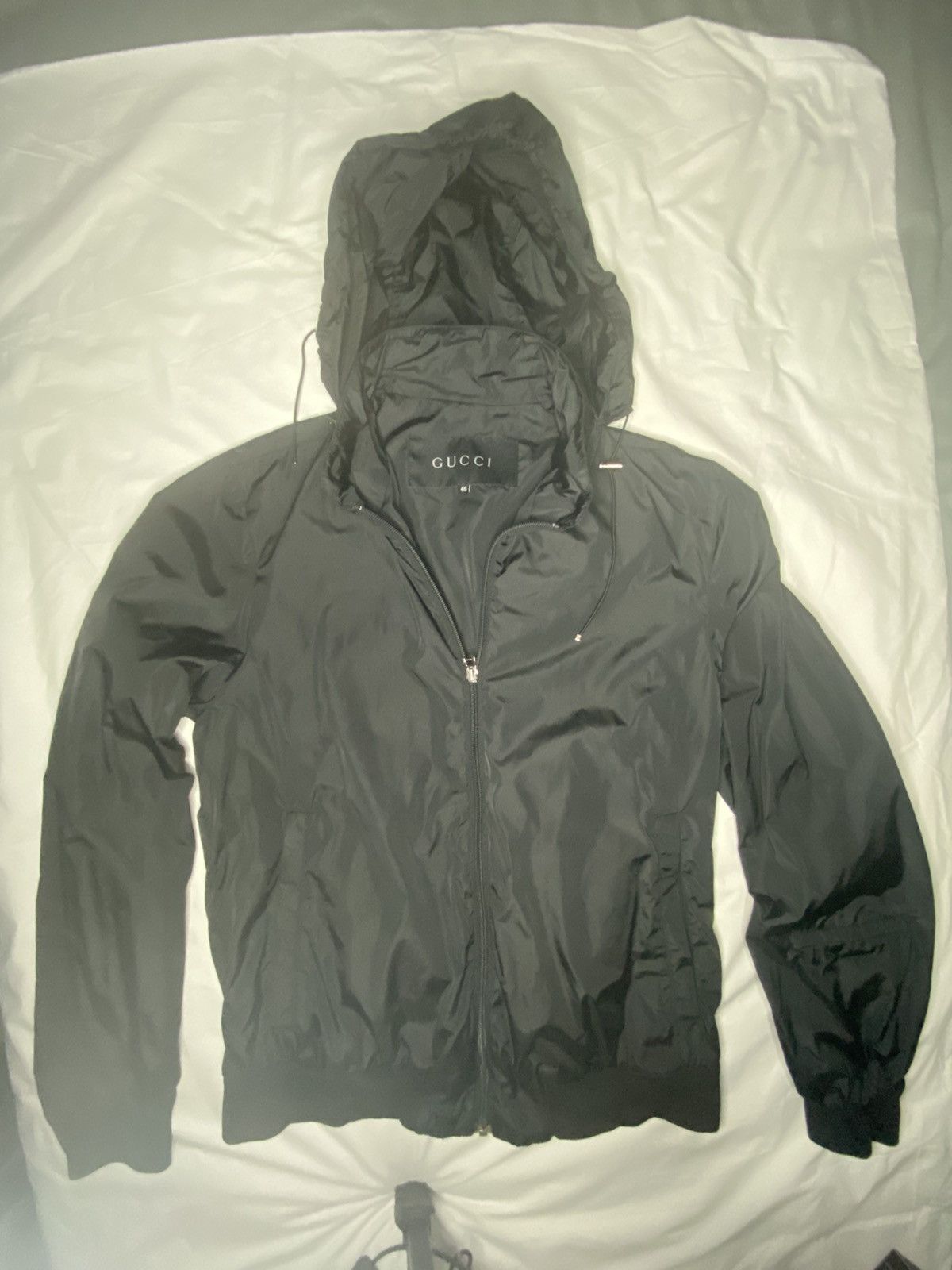 Gucci *FINAL* GUCCI BLACK NYLON LIGHT HOODED WINDBREAKER JACKET 46 Size US S / EU 44-46 / 1 - 3 Thumbnail