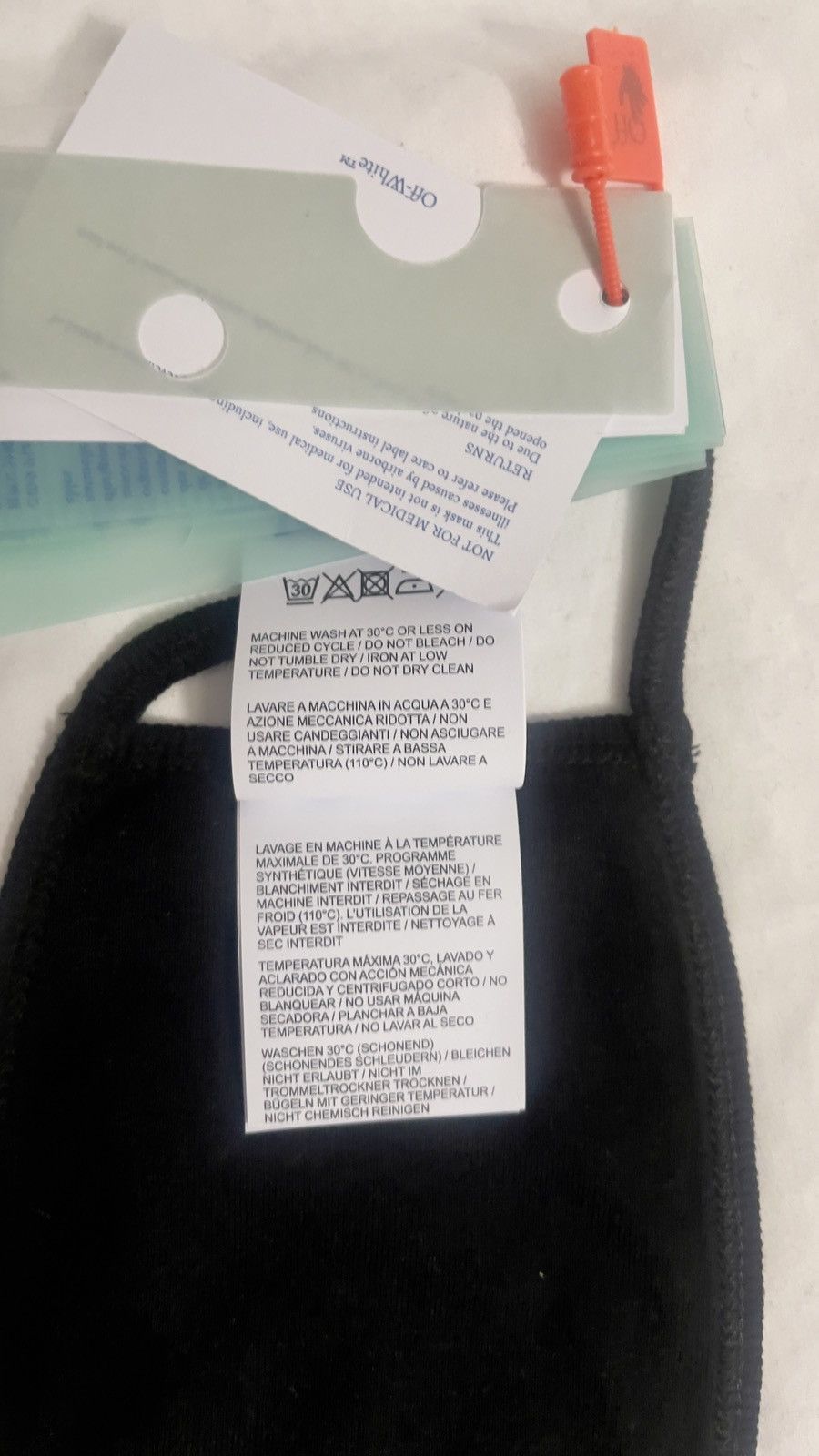 Off-White Off-White Diagonal Stripe Face Mask Size ONE SIZE - 6 Thumbnail