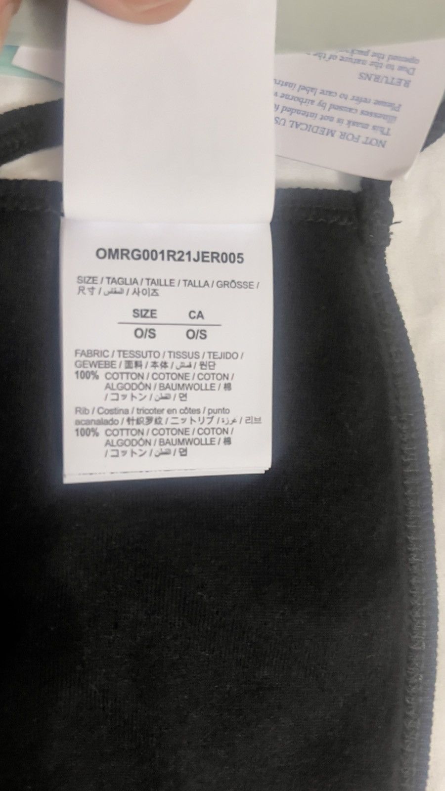 Off-White Off-White Diagonal Stripe Face Mask Size ONE SIZE - 5 Thumbnail