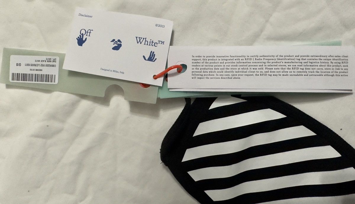 Off-White Off-White Diagonal Stripe Face Mask Size ONE SIZE - 16 Thumbnail