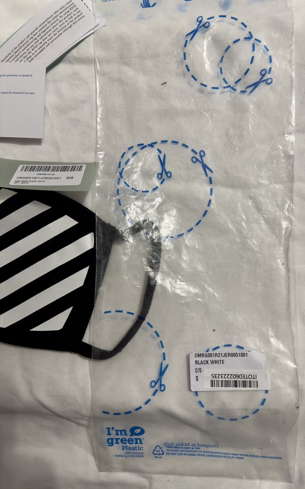 Off-White Off-White Diagonal Stripe Face Mask Size ONE SIZE - 18 Thumbnail