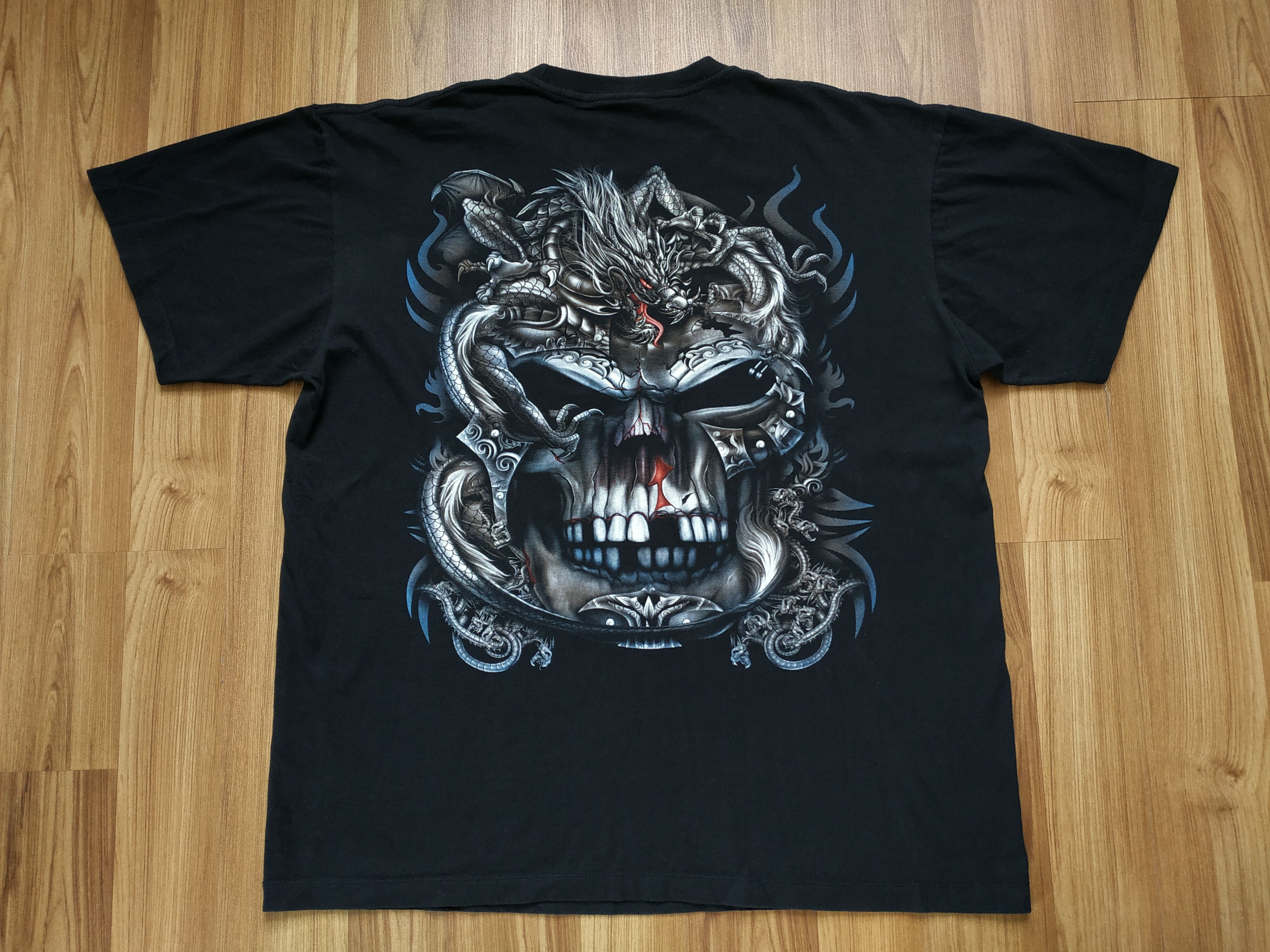 Band Tees Vintage Y2K Skull Print Rock T Shirt Tee like Liquid Blue Size US XL / EU 56 / 4 - 3 Thumbnail