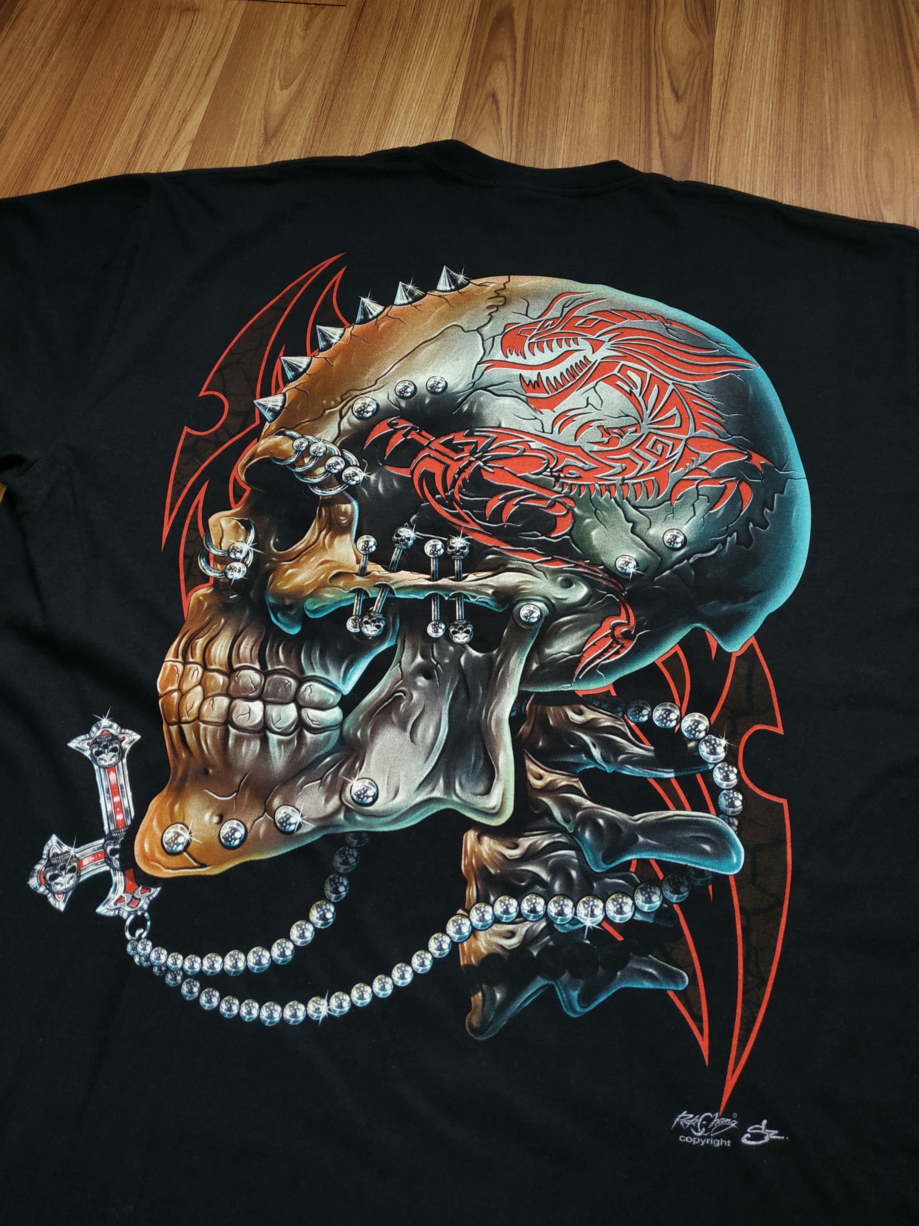 Band Tees Vintage Y2K Skull Rock T Shirt Tee like Liquid Blue Size US XL / EU 56 / 4 - 6 Thumbnail