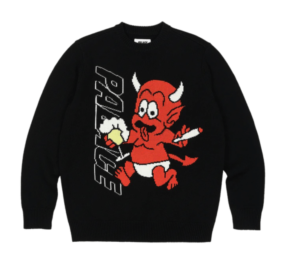 image of Hypebeast x Palace Temptations Knit Black • S, Men's (Size Small)