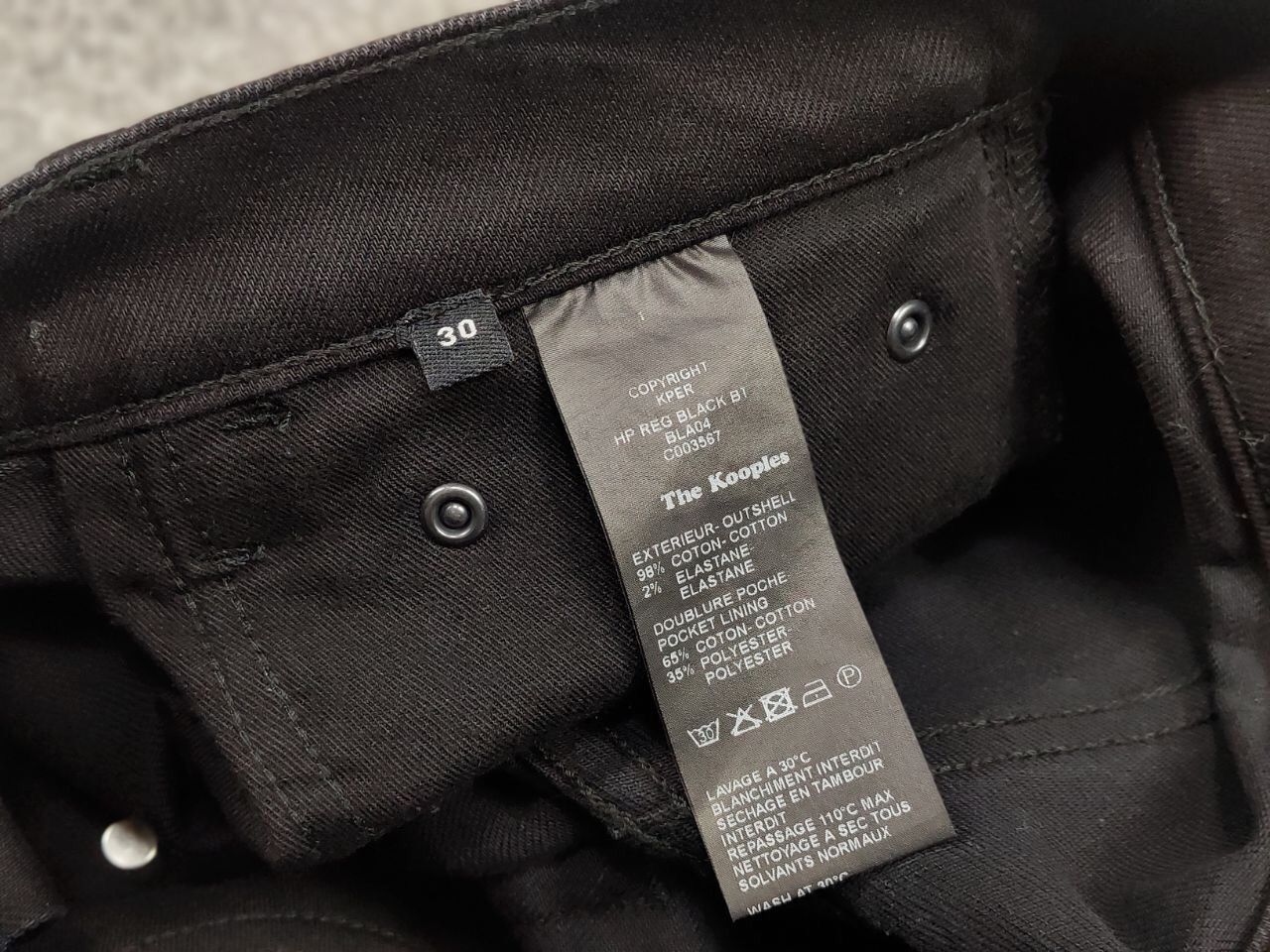 The Kooples The Kooples Hp Reg Black Fit Denim Mens Jeans Size US 30 / EU 46 - 18 Thumbnail