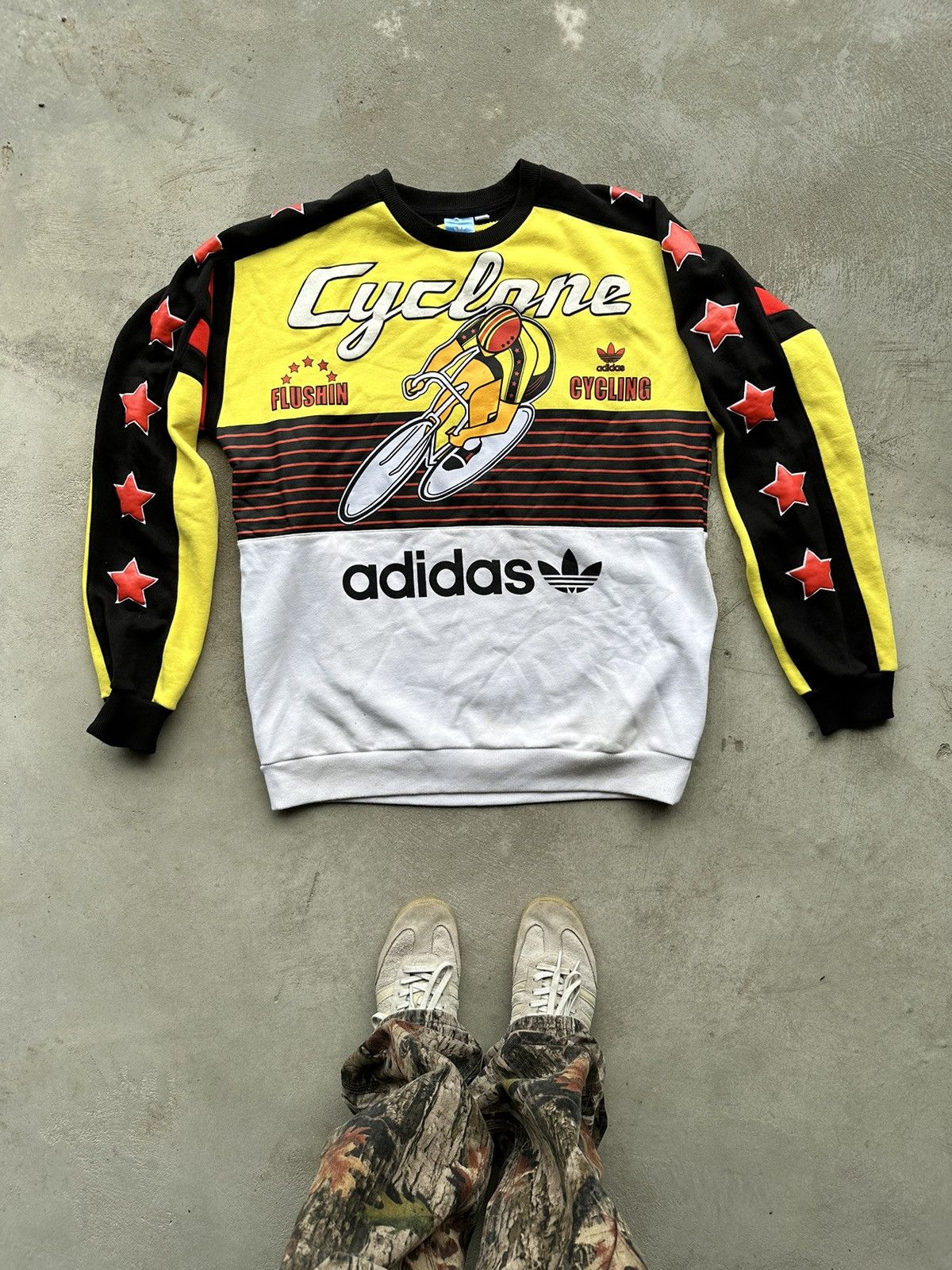 Adidas Streetwear Vintage Adidas Cyclone Cycling RARE Crewneck Sweatshirt Grailed