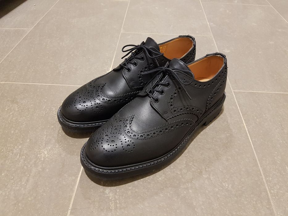 Sanders Salisbury Black Brogue Gibson Derby Shoe Commando Sole Grailed