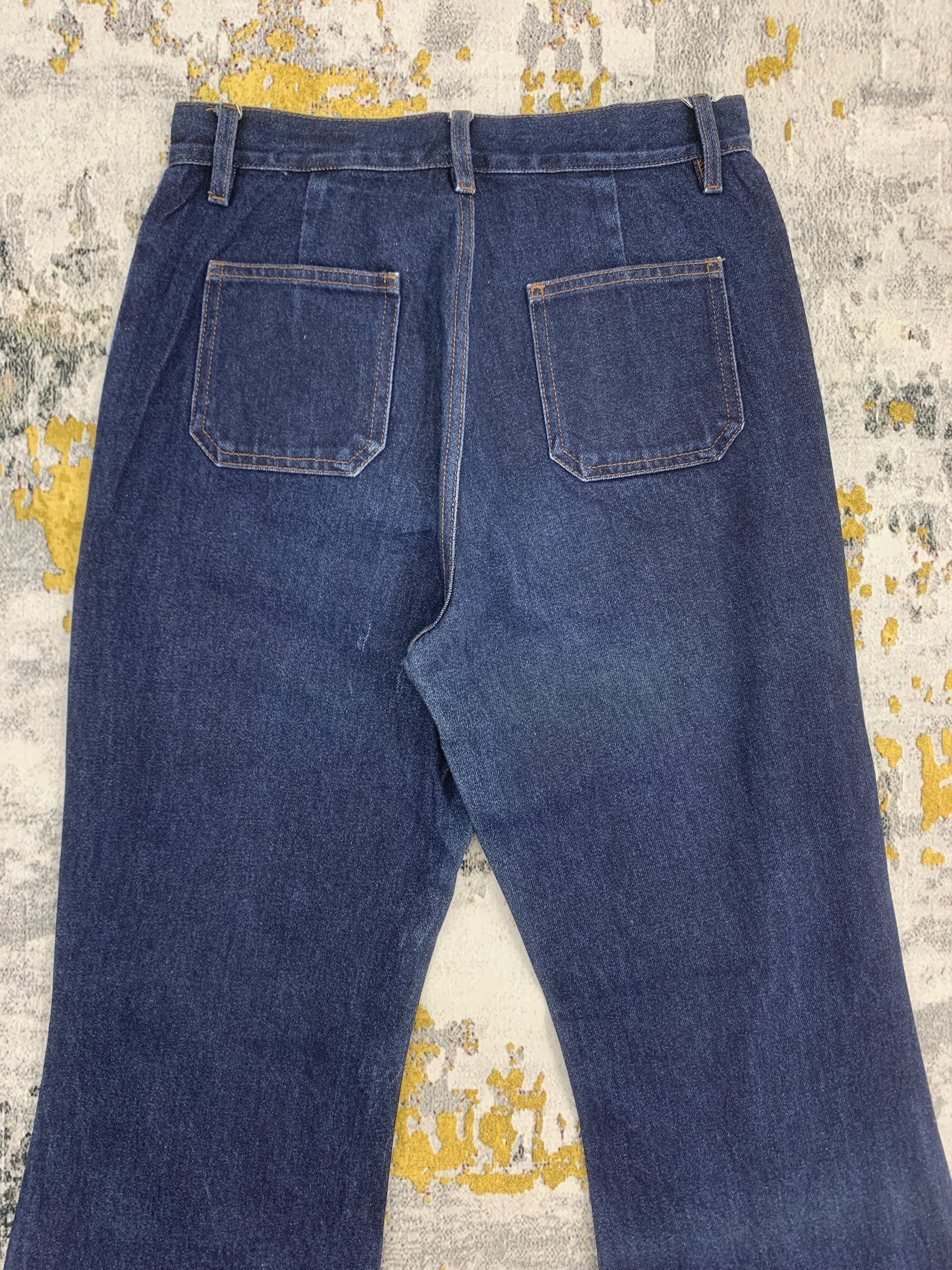 Japanese Brand John Jello Womens Denim Blue Flared Jeans Fly Button Size 27" / US 4 / IT 40 - 6 Thumbnail