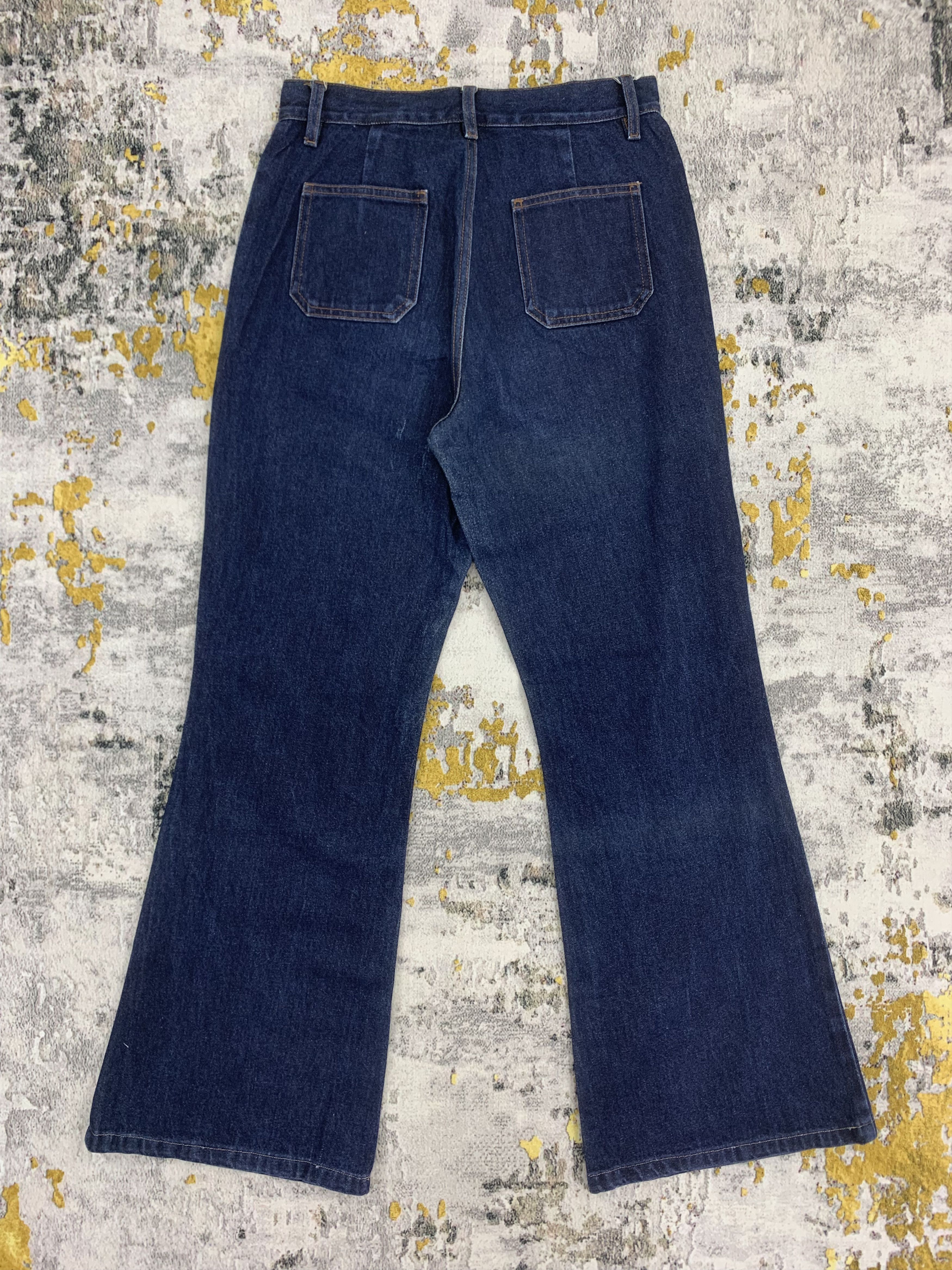 Japanese Brand John Jello Womens Denim Blue Flared Jeans Fly Button Size 27" / US 4 / IT 40 - 5 Thumbnail