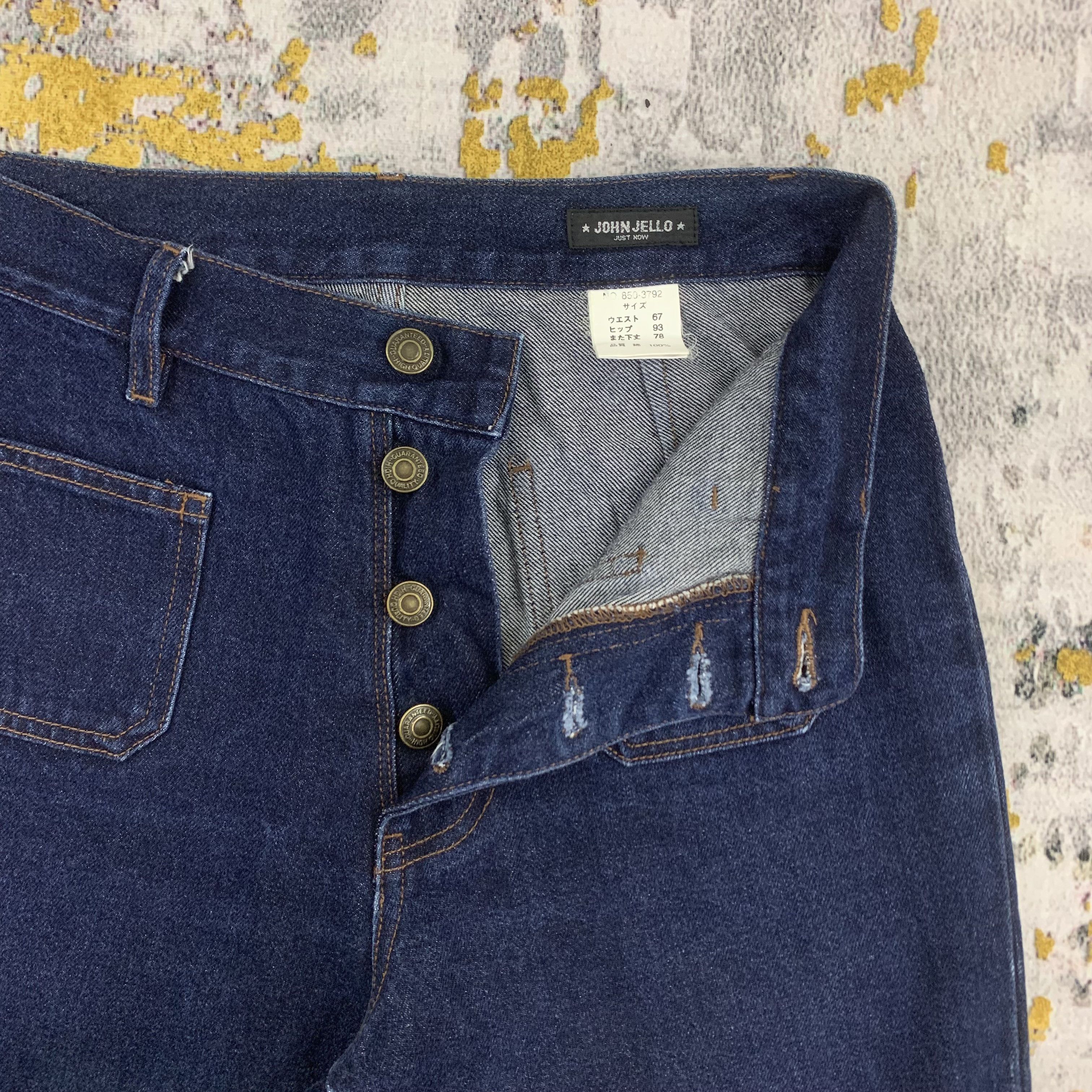 Japanese Brand John Jello Womens Denim Blue Flared Jeans Fly Button Size 27" / US 4 / IT 40 - 3 Thumbnail