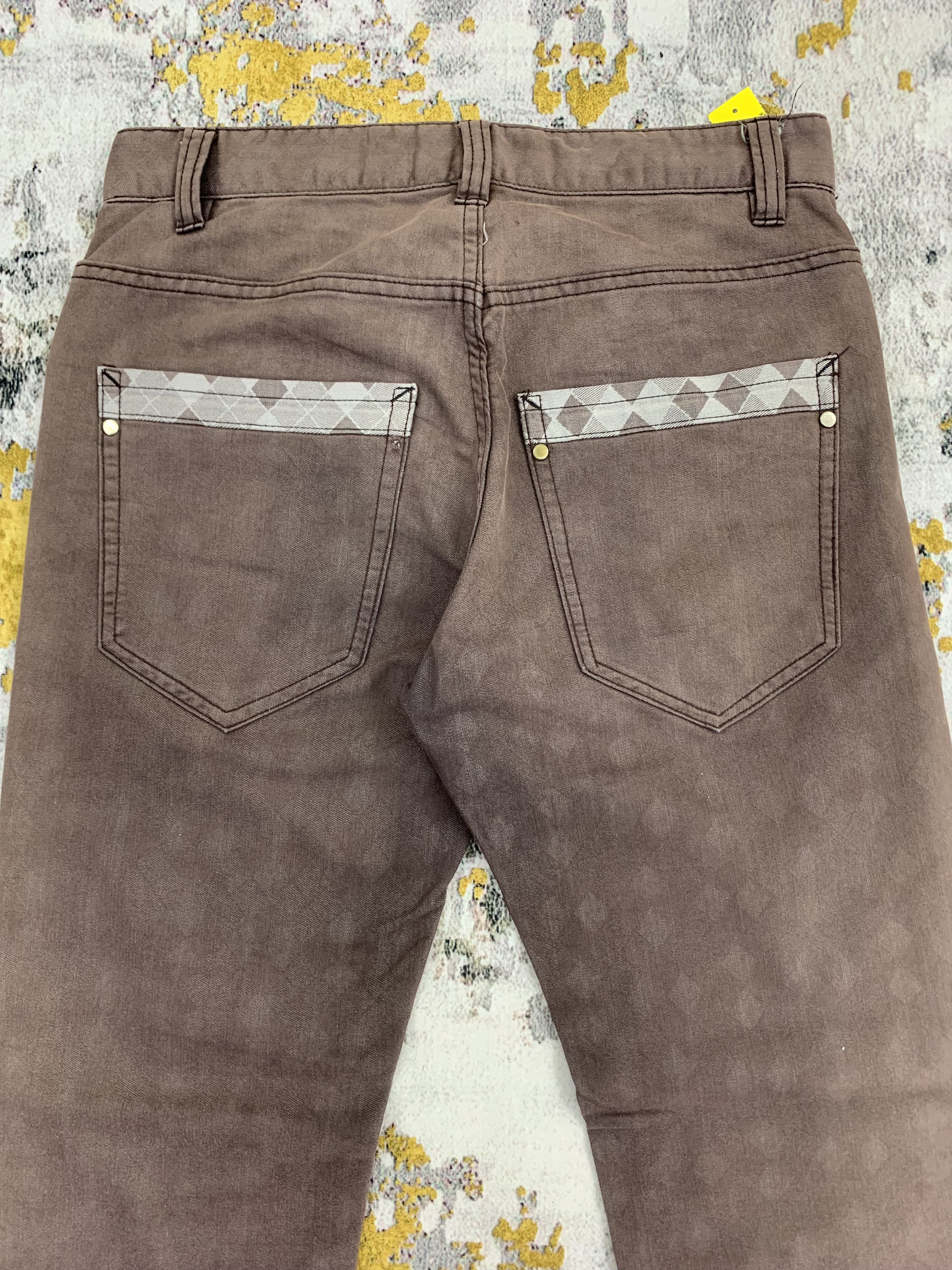 Japanese Brand Semantic Design Brown Pants Diamond Pattern Size US 29 - 6 Thumbnail